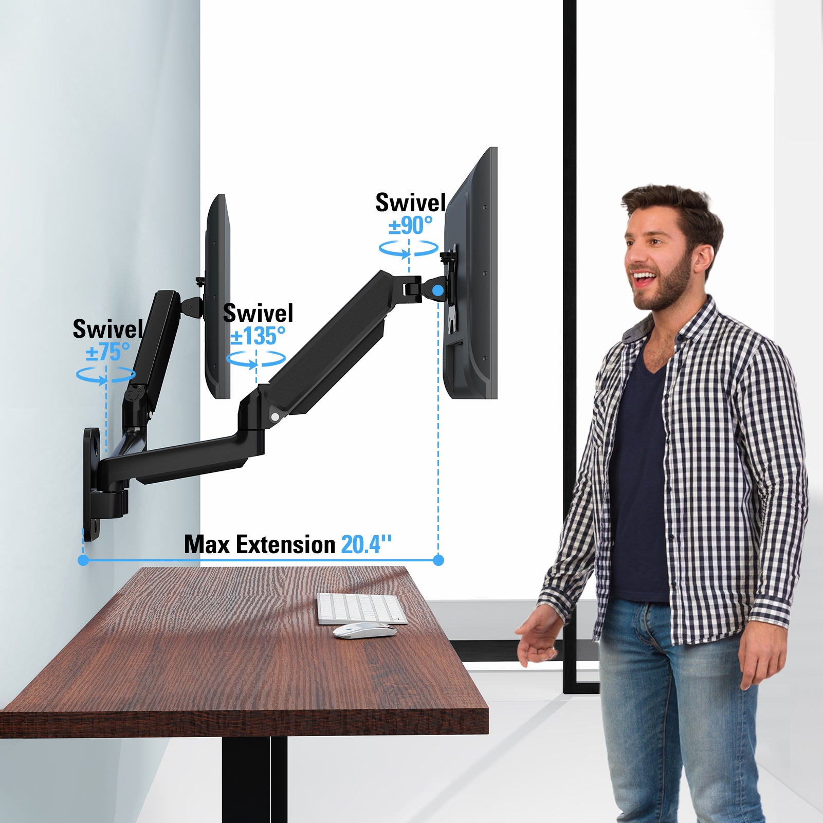 Dual Monitor Wall Mount for 13"-32'' Monitors MUA2012B