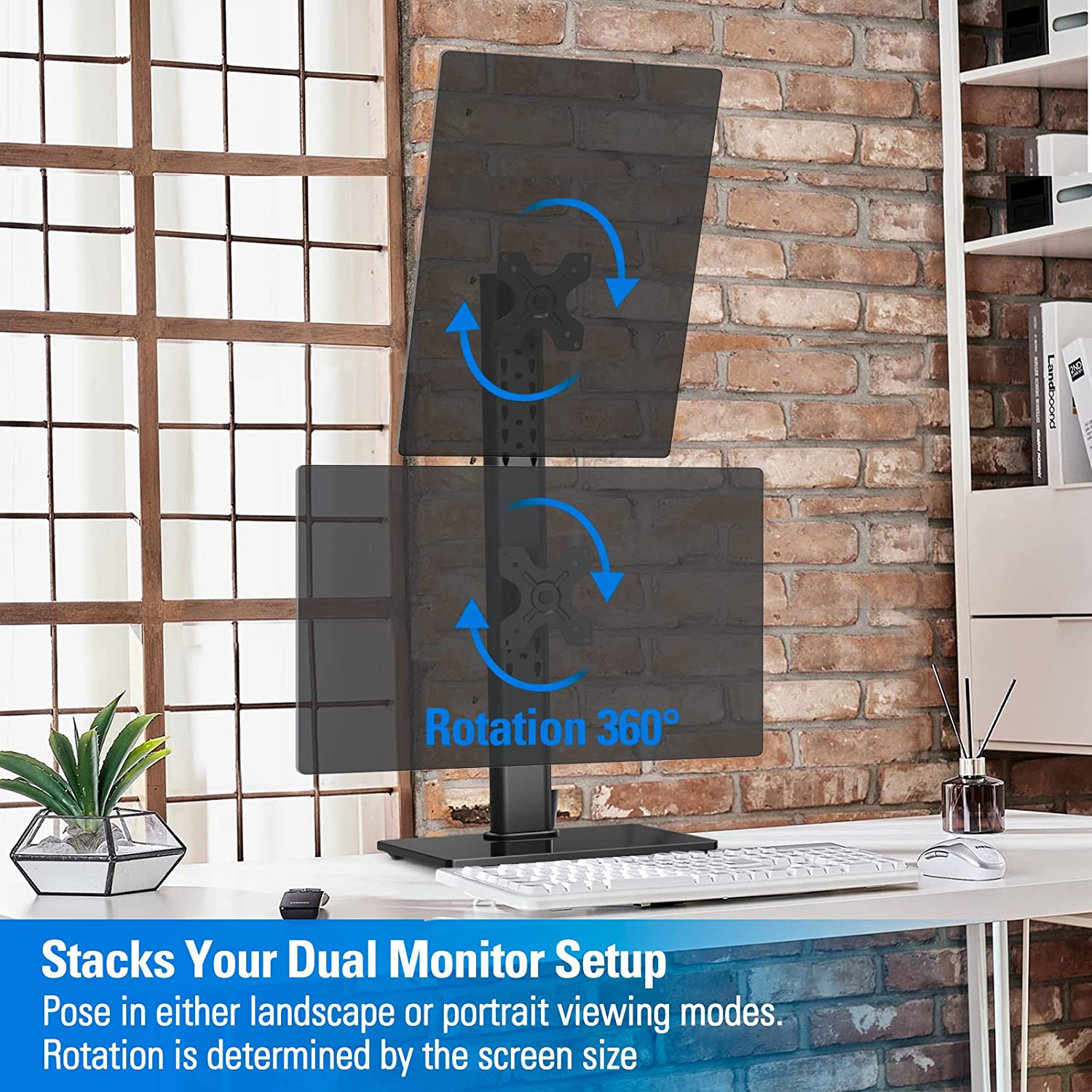 Vertical Dual Monitor Stand for Max 35'' Monitors MUA1006