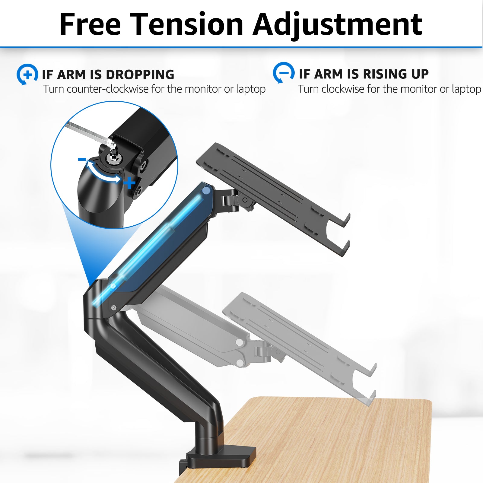 Laptop and Monitor Stand for 13''-17'' Laptop and Max 32'' Monitors MUA4008