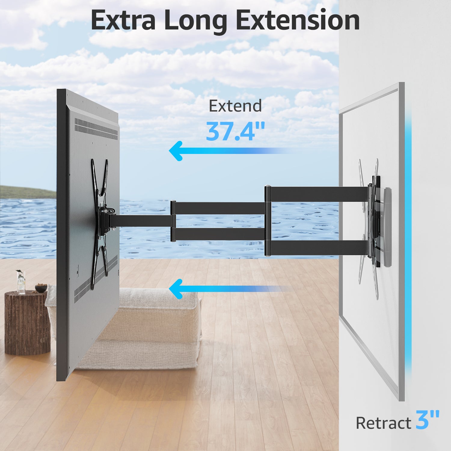 Outdoor Long Arm TV Wall Mount for 26''-65'' TVs MUT0047-OD