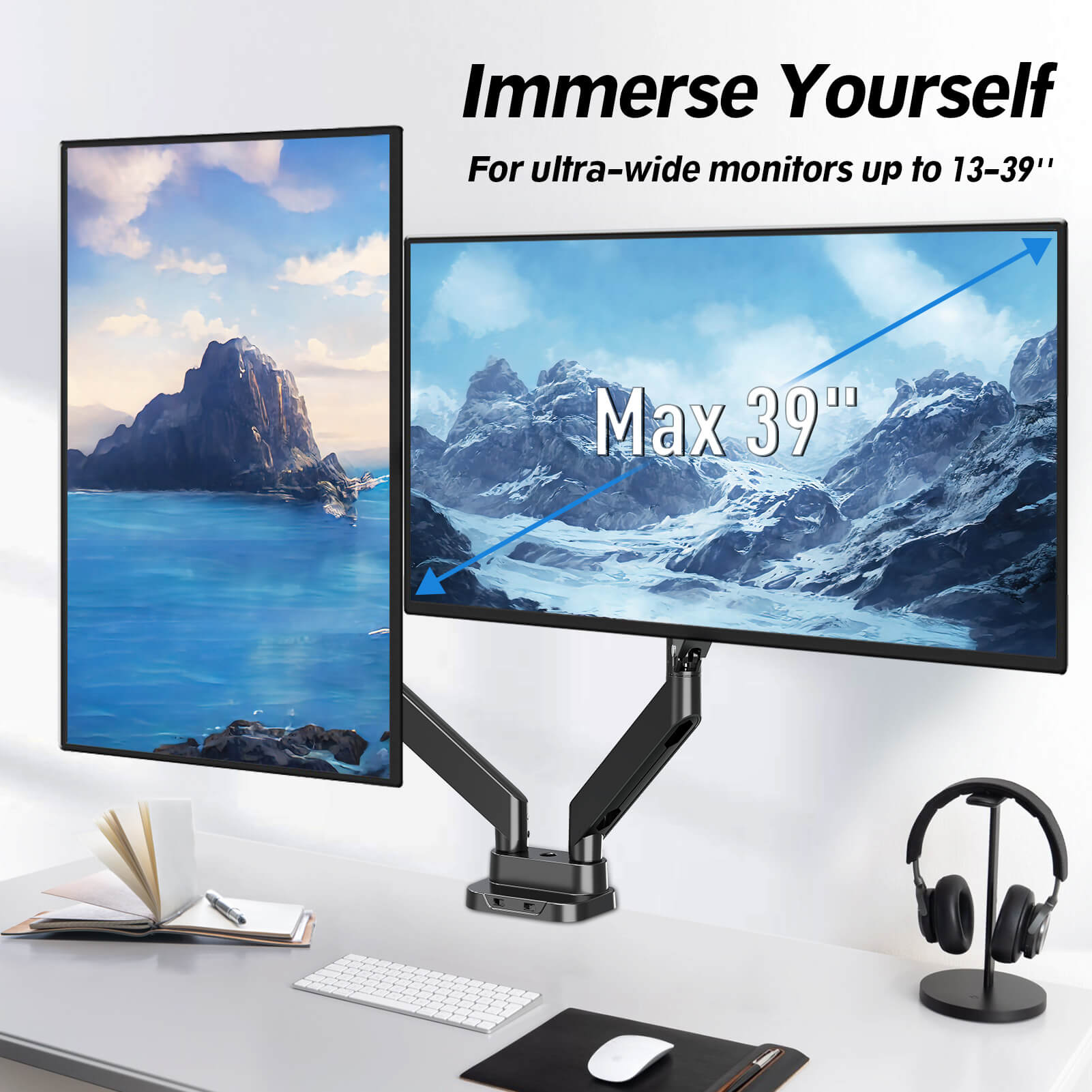 Dual Monitor Desk Mount for 13''-39'' Monitors MUA7006