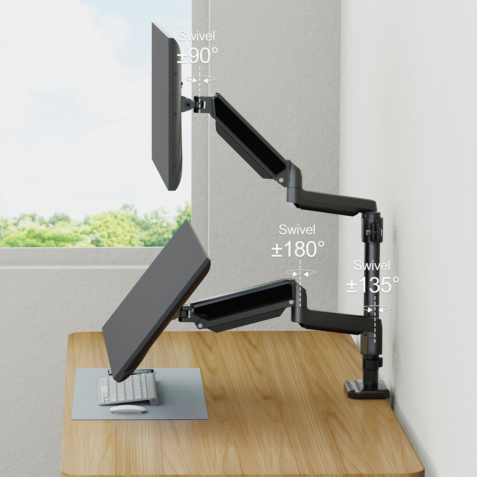 Dual Monitor Desk Mount for 13''-32'' Monitors MUA6008B