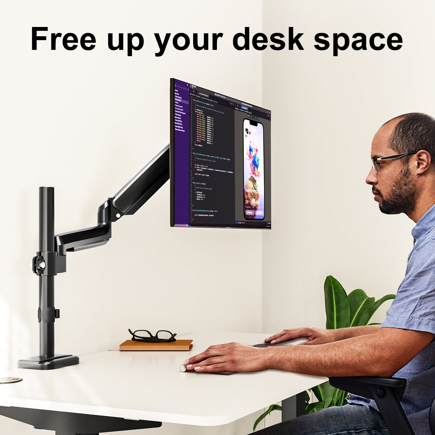 Single Monitor Desk Mount for 13''-32'' Monitors MUA6007