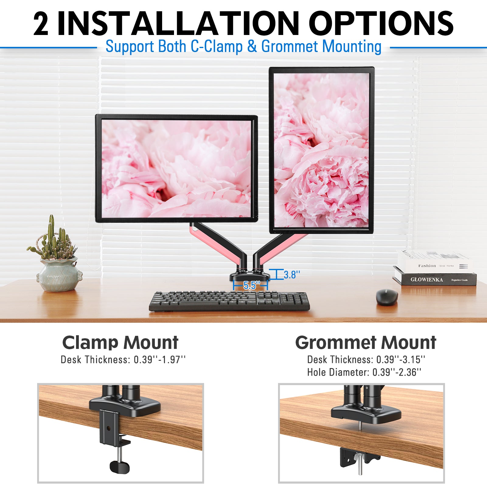 Dual Monitor Desk Mount for 17''-32'' Monitors MUA6002
