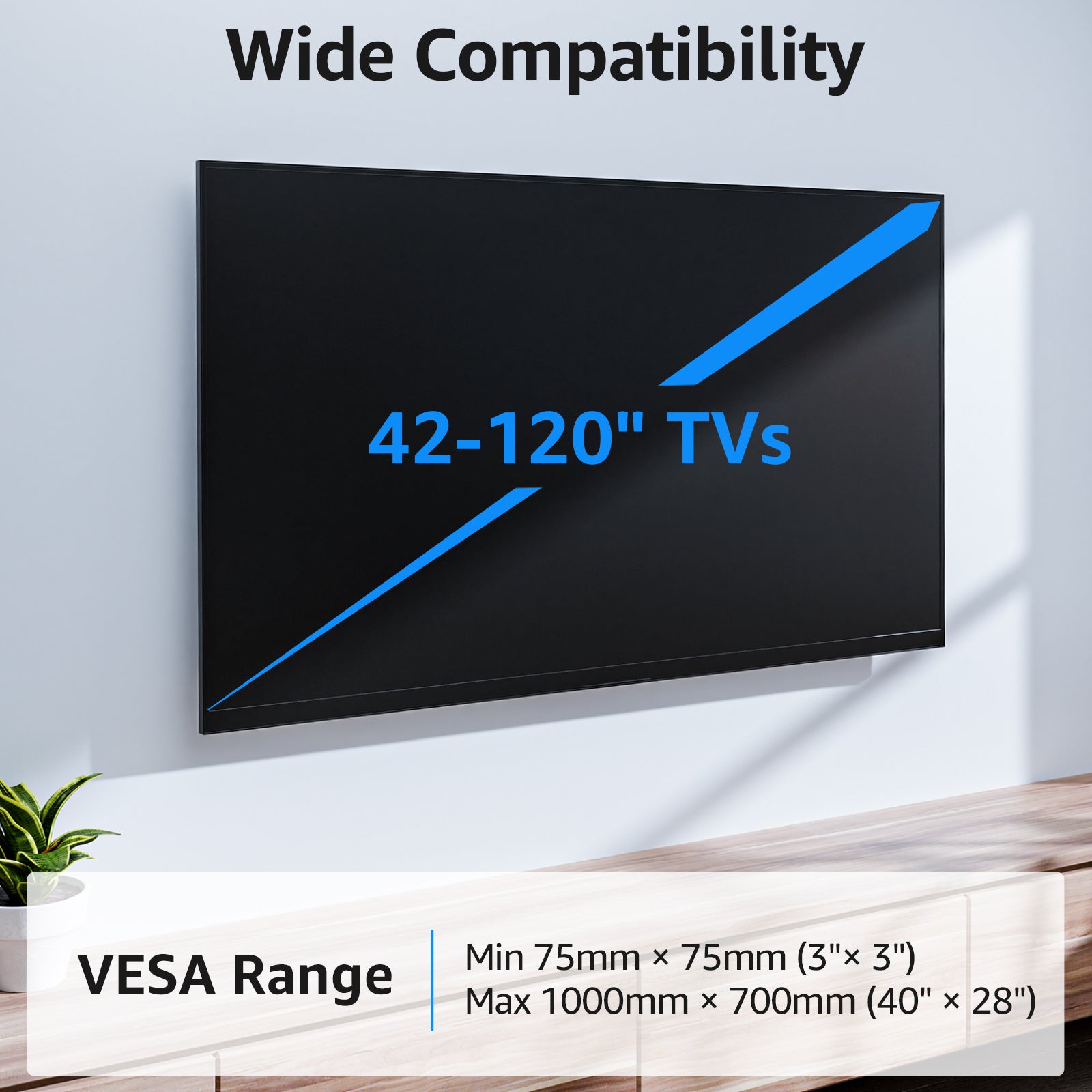 TV Rack LCD TV Wall Mount for 42-120 Inch up to 280lbs MUT0094