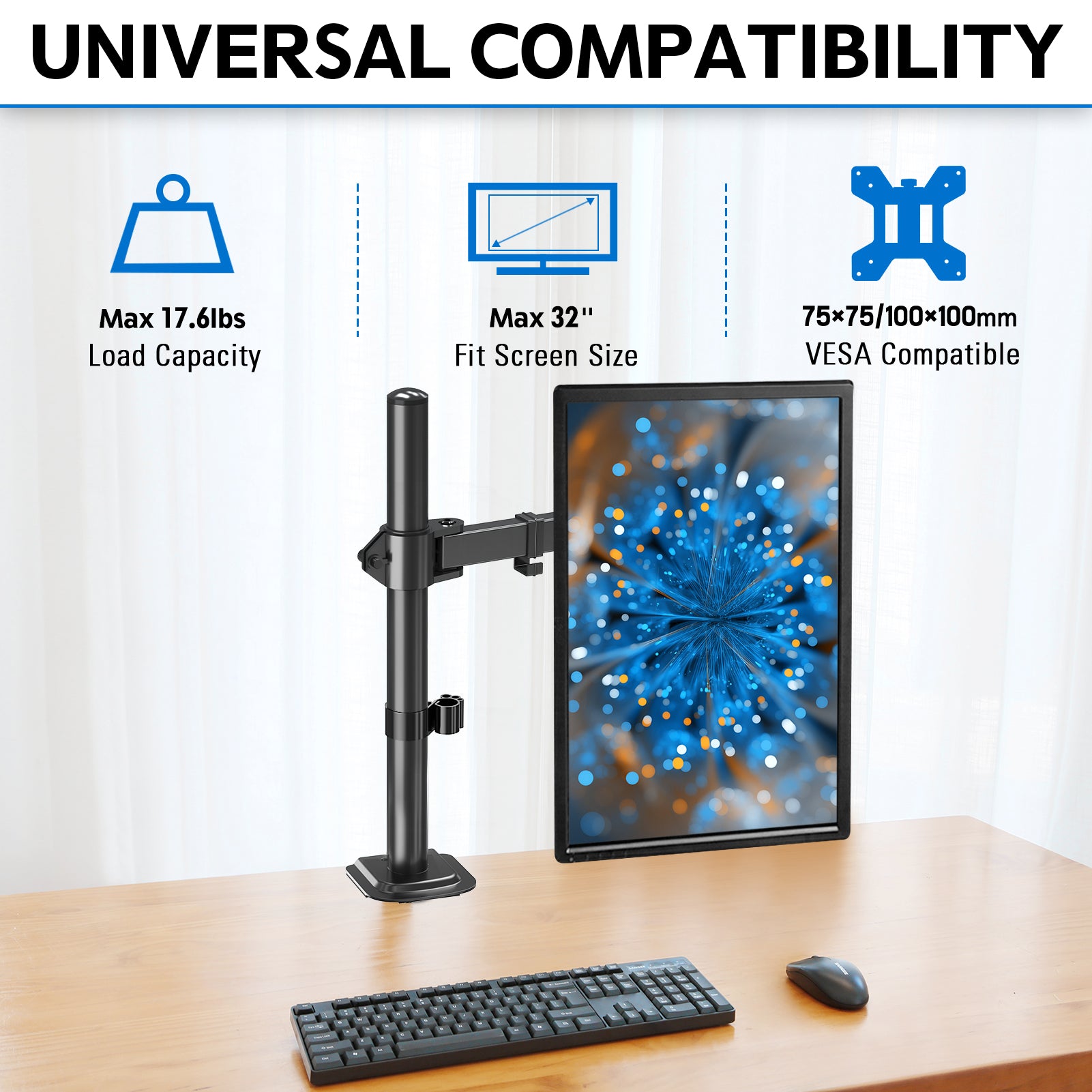 Single Monitor Desk Mount for 13''- 32'' Monitors MUA0001