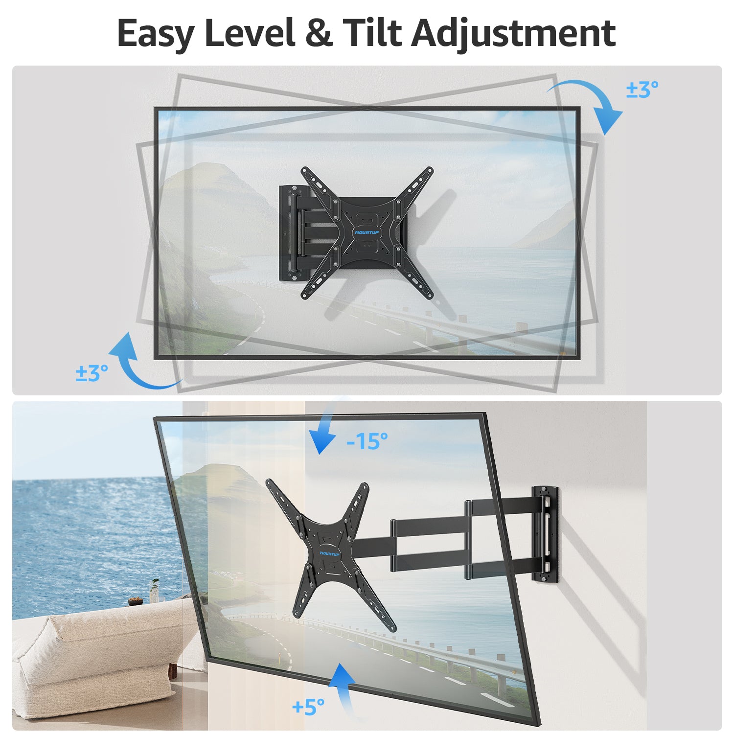Outdoor Long Arm TV Wall Mount for 26''-65'' TVs MUT0047-OD