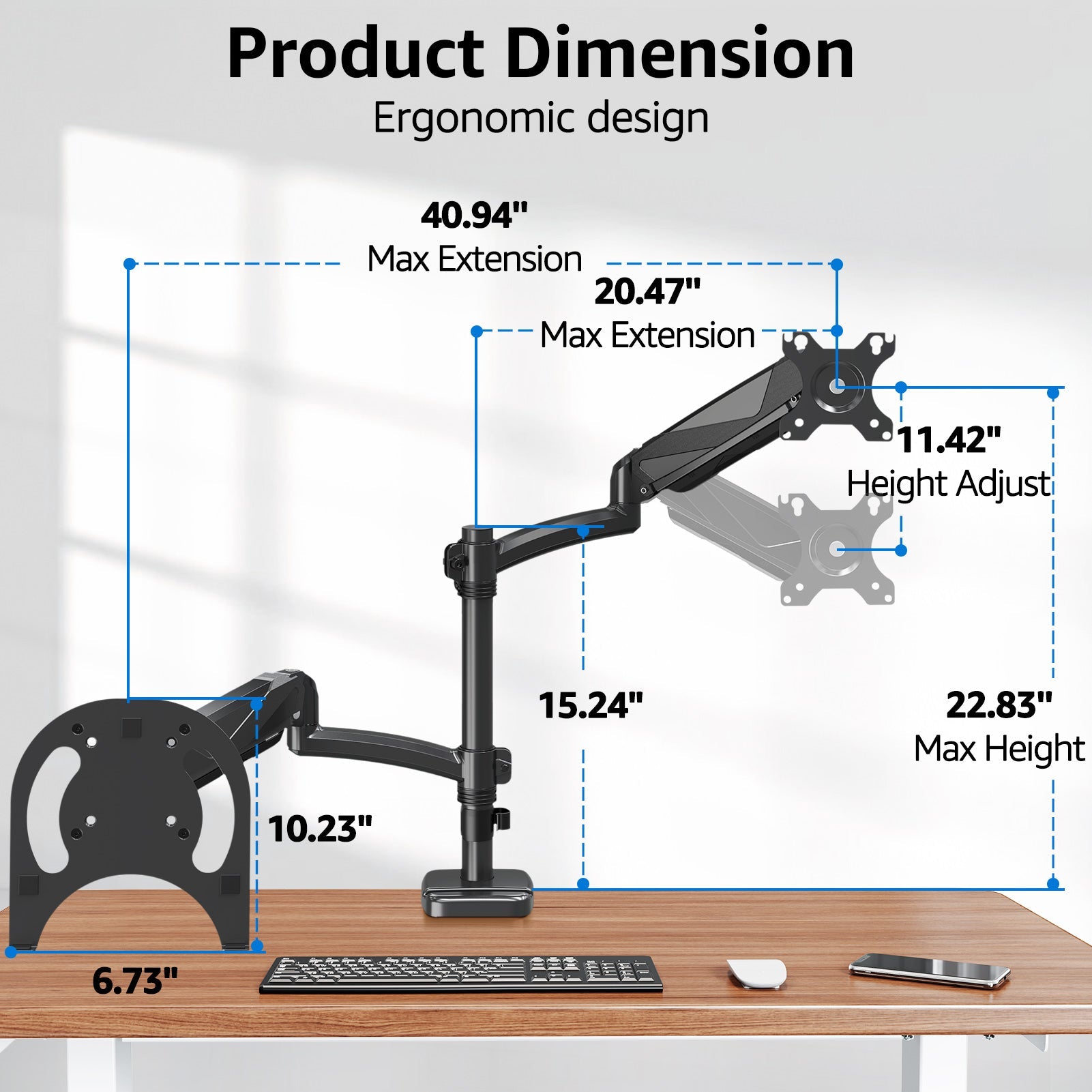 Laptop and Monitor Stand for 13''-17'' Laptop and Max 32'' Monitors MUA4010