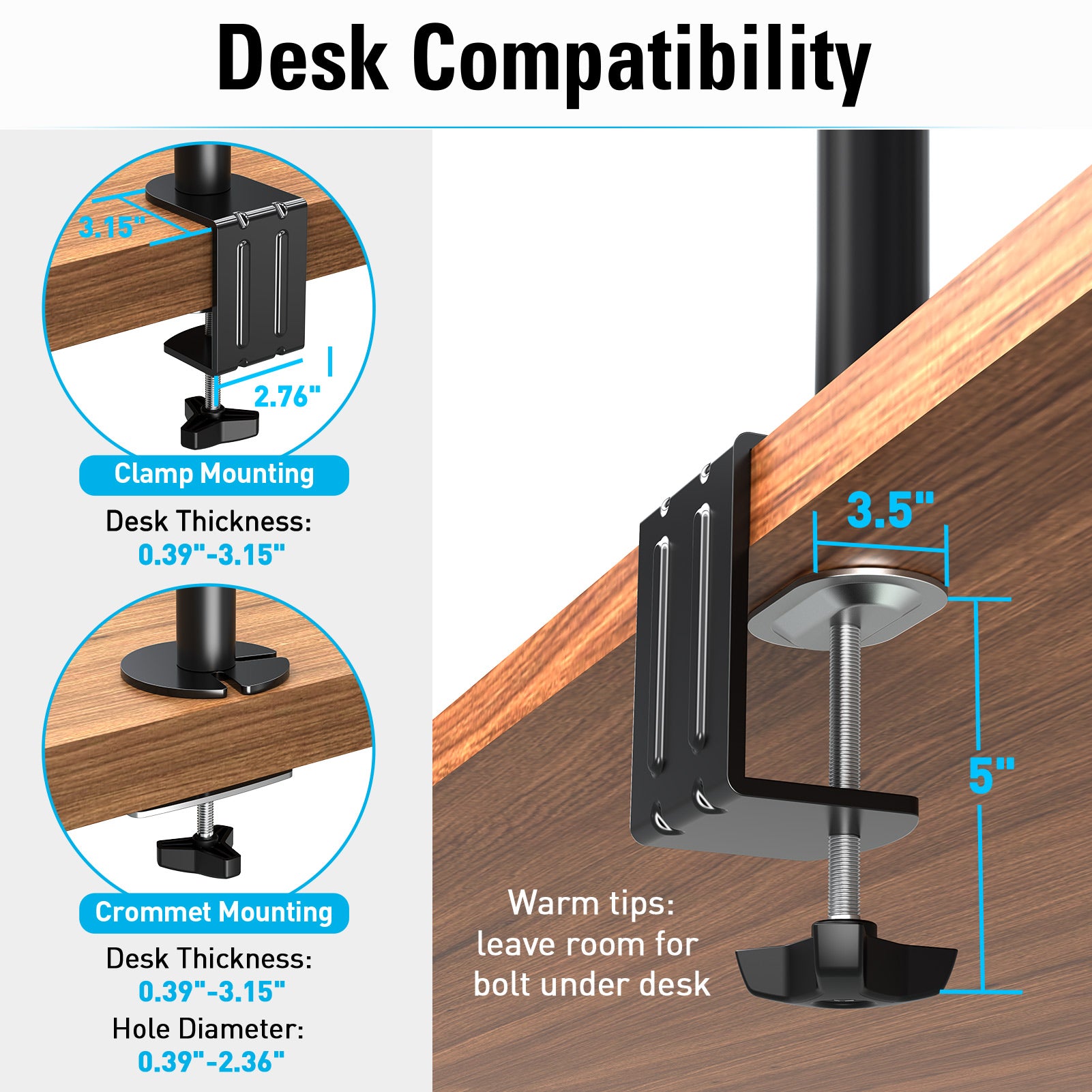 Dual Monitor Desk Mount for 17''-32'' Monitors MUA0026