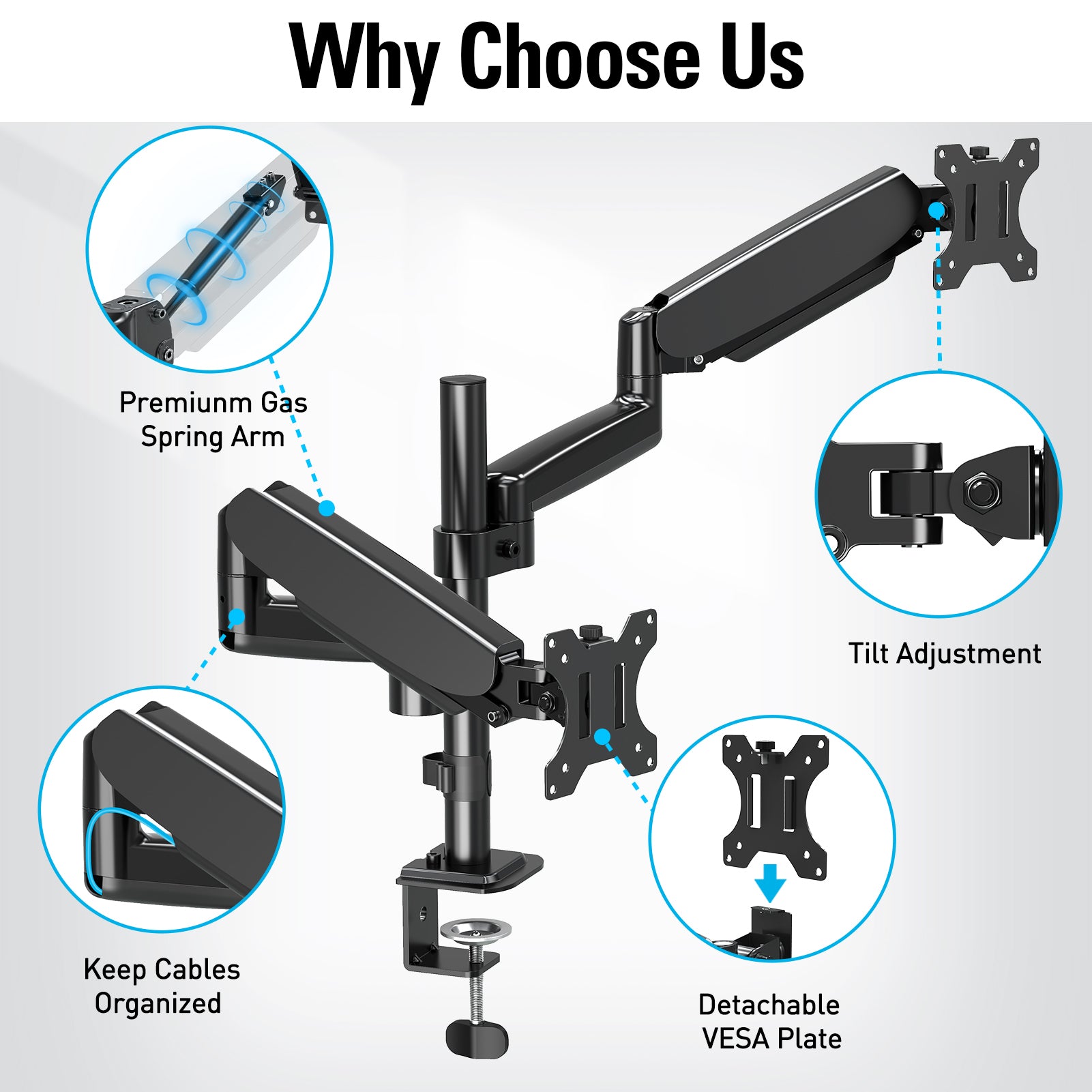 Dual Monitor Desk Mount for 17''-32'' Monitors MUA0026