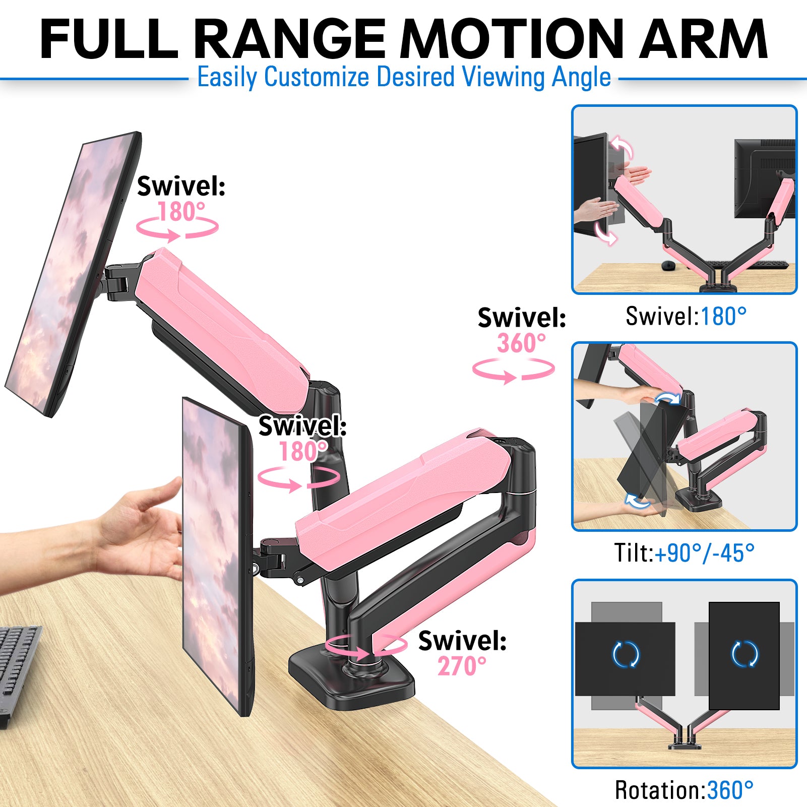 Dual Monitor Desk Mount for 17''-32'' Monitors MUA6002