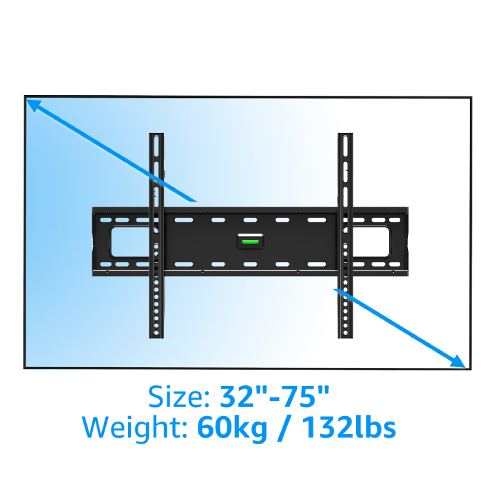 TV Wall Mount Heavy Duty Alloy Steel 32-75inch Fixed 60kg/132lbs MUT0083-F