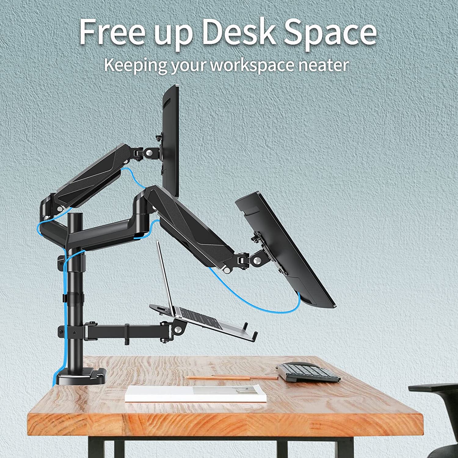 Dual Monitor and Laptop Stand for 13''-32'' Monitors and 10''-17'' Laptop MUA4005