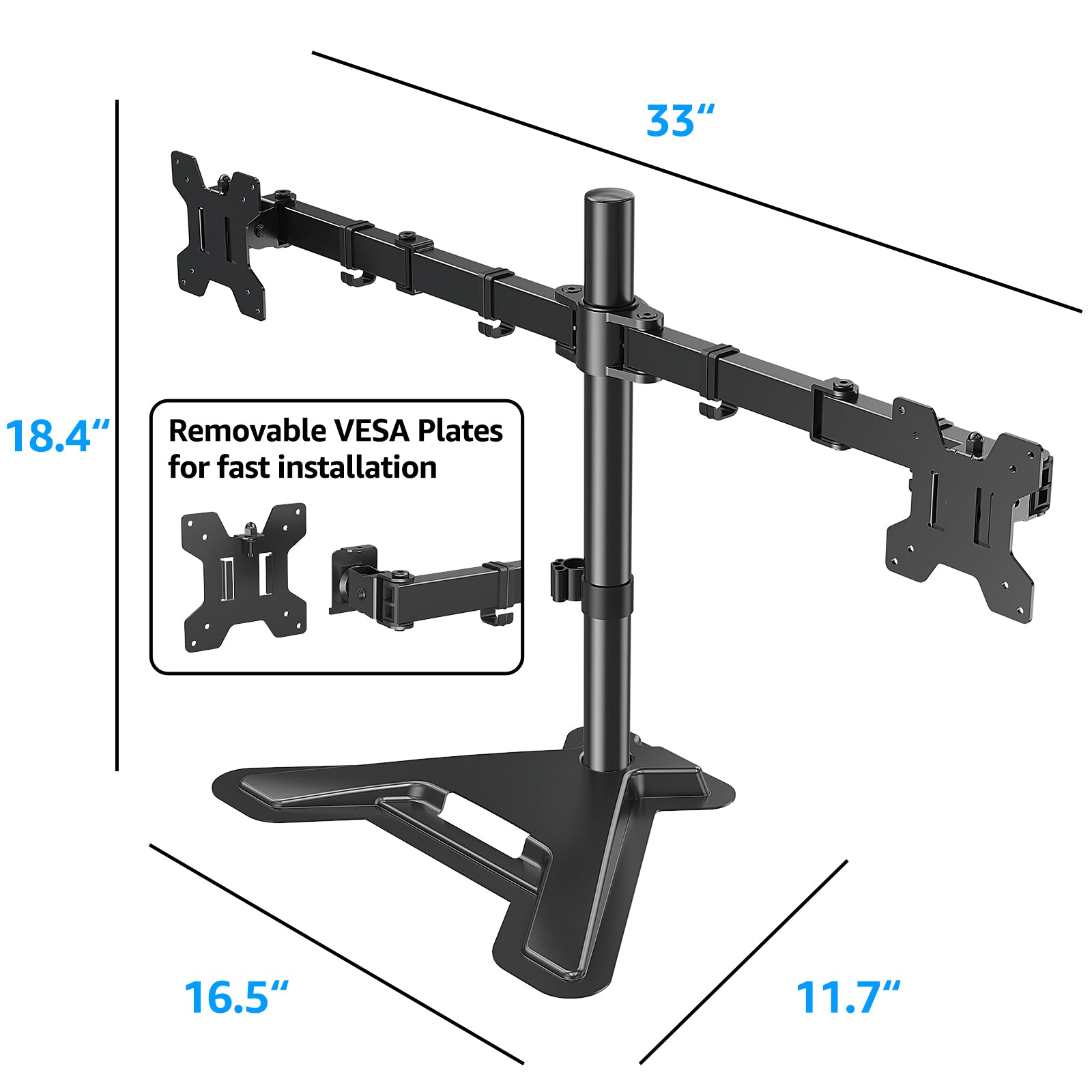 Dual Monitor Desk Stand for Max 27'' Monitors MUA1002