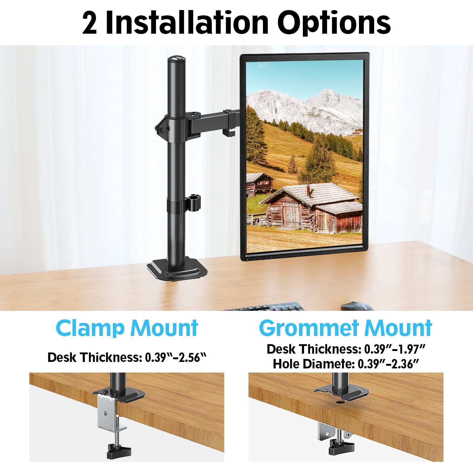 Single Monitor Desk Mount for 13''- 32'' Monitors MUA0001