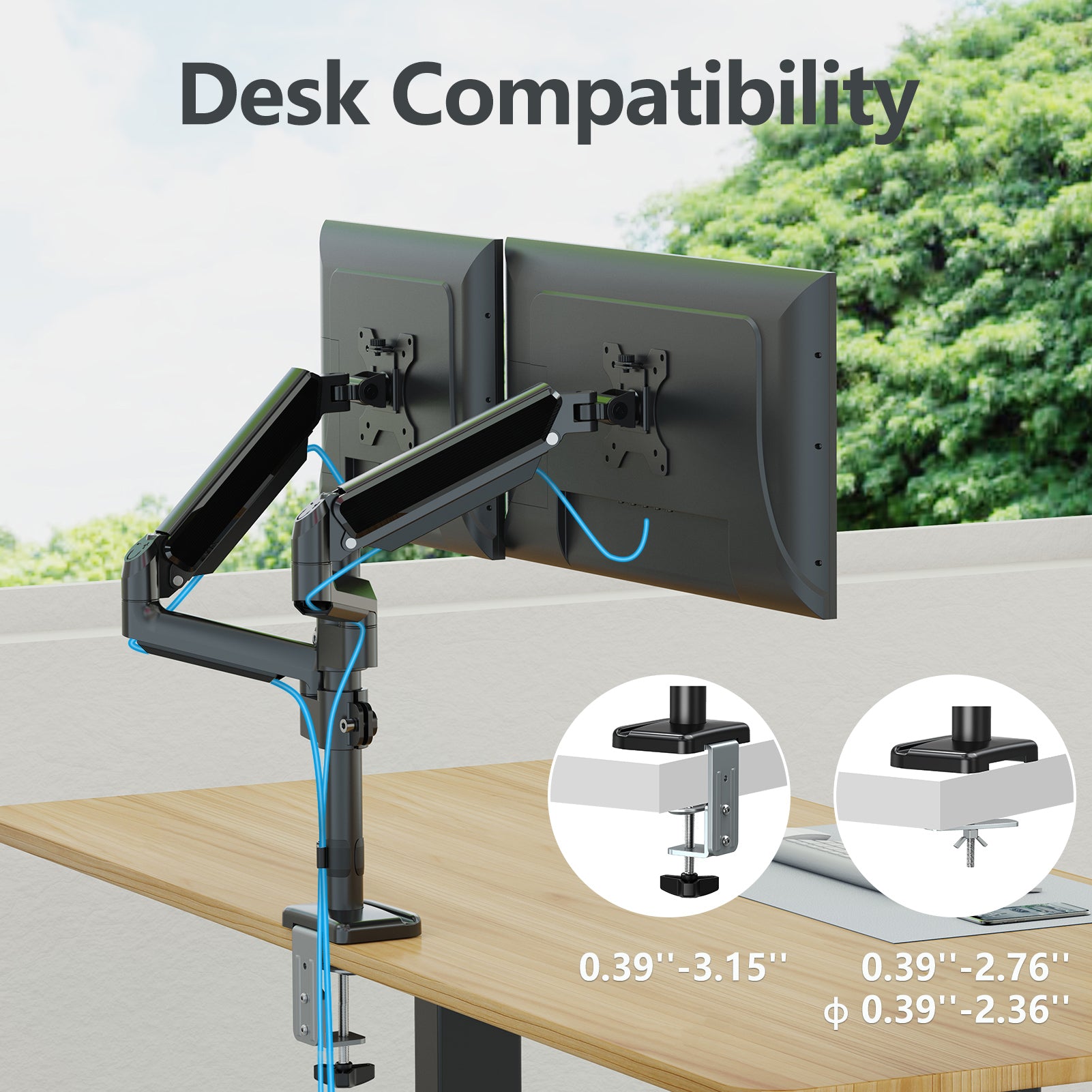 Dual Monitor Desk Mount for 13''-32'' Monitors MUA6008B
