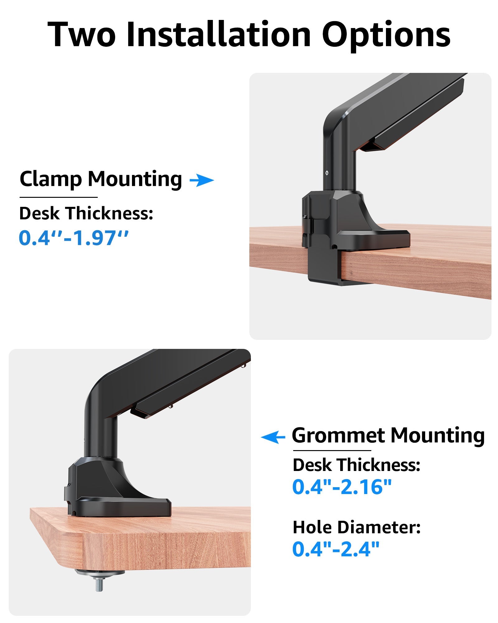 Single Monitor Ultrawide Desk Mount for 19"-49" Monitors MUM-7011