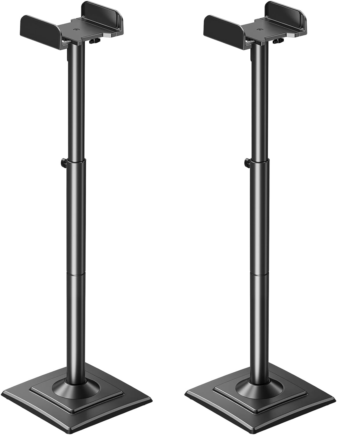 Freelift Universal Speakers Stands Pair 34" to 43.3" Height Adjustable Holds Bookshelf Speakers Satellite Speakers Up to 11LBS Cable Concealing 1 Pair Spring-Loaded Plate Extends to 10"
