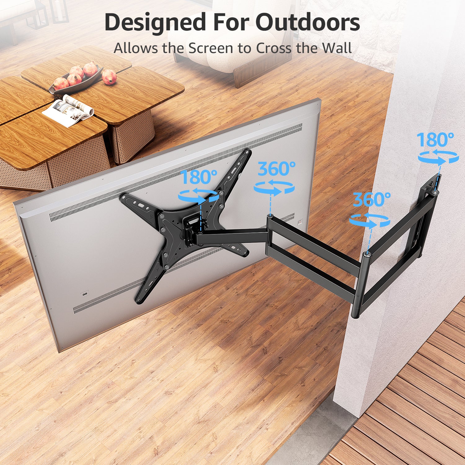 Outdoor Long Arm TV Wall Mount for 26''-65'' TVs MUT0047-OD