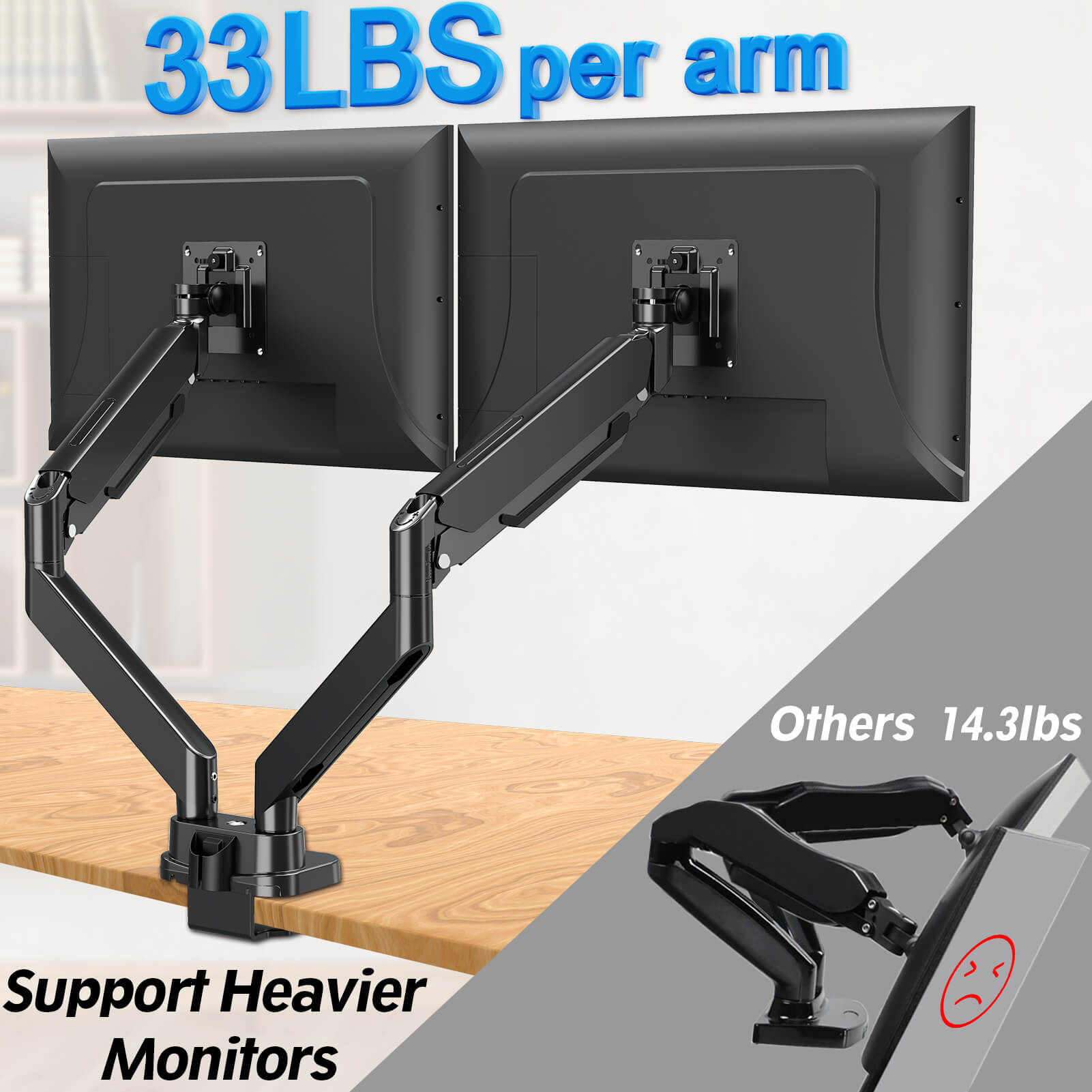 Dual Monitor Desk Mount for 13''-39'' Monitors MUA7006