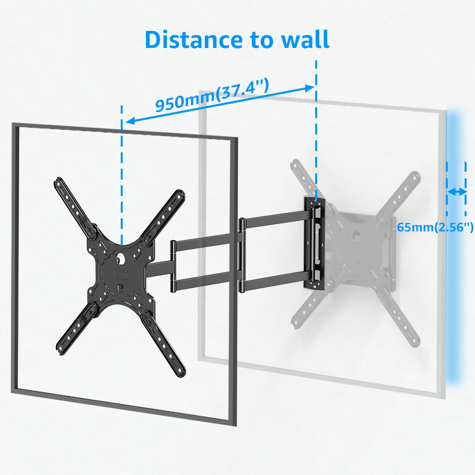 Full Motion Tv Mount Wall Bracket Long Arm for 20-55 Inch V490
