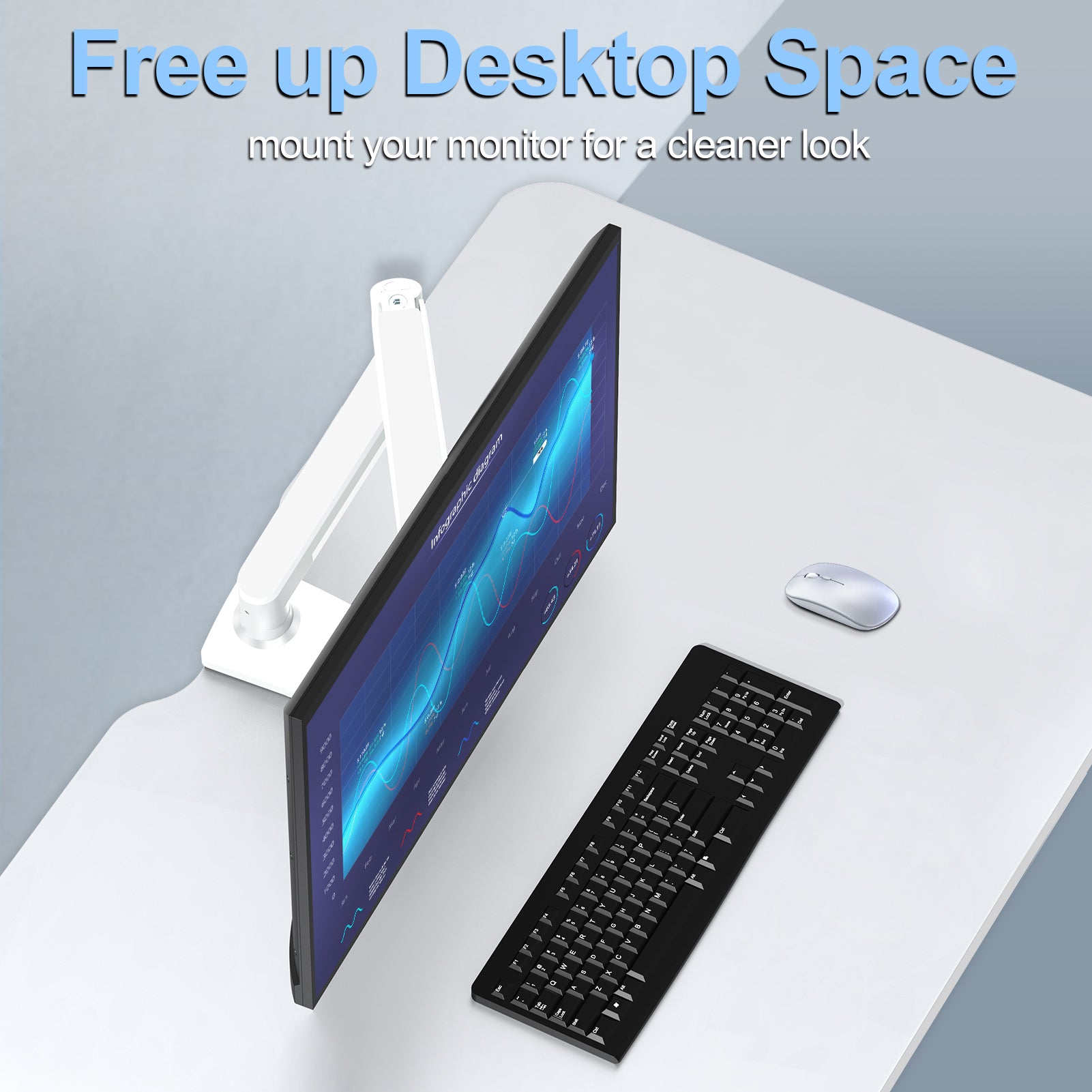 Single Monitor Desk Mount for Max 32'' Monitors MUA8005W
