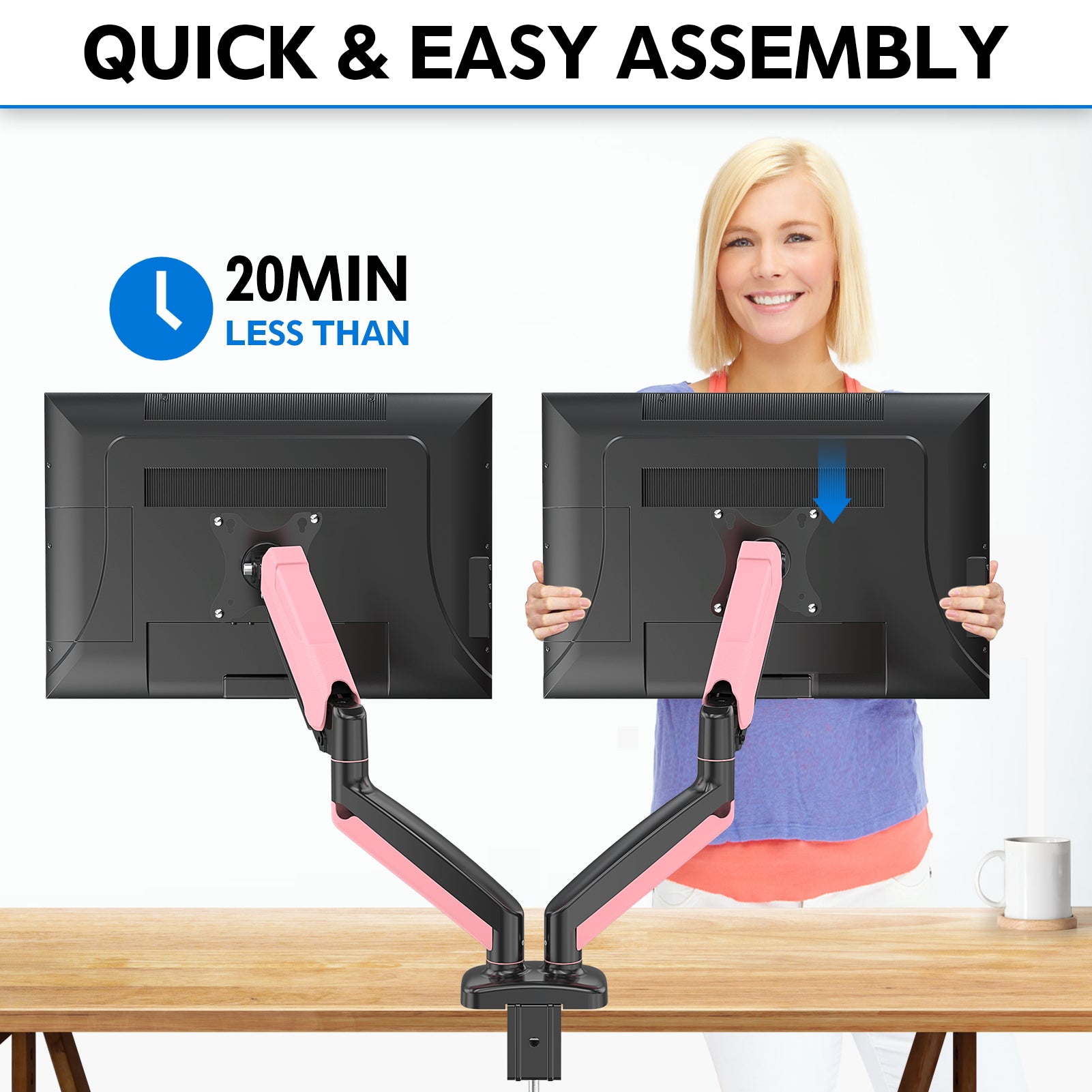 Dual Monitor Desk Mount for 17''-32'' Monitors MUA6002
