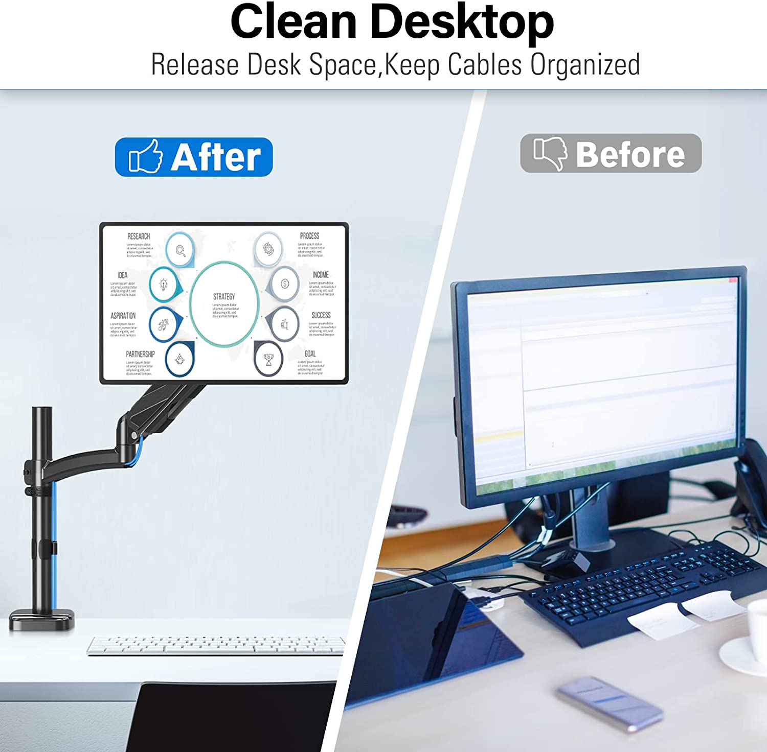 Single Monitor Desk Mount for 17''-32'' Monitors MUA6003