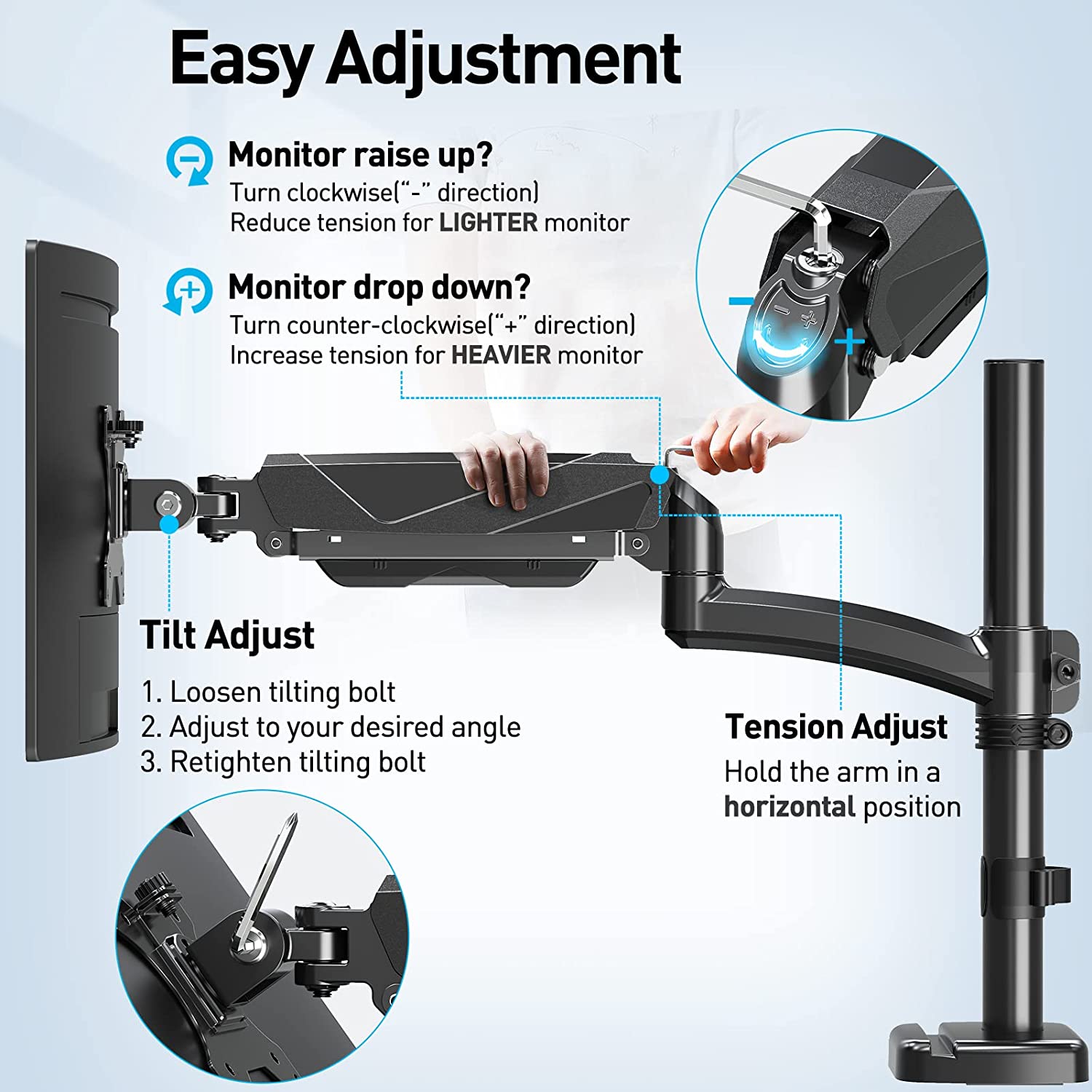 Single Monitor Desk Mount for 17''-32'' Monitors MUA6003