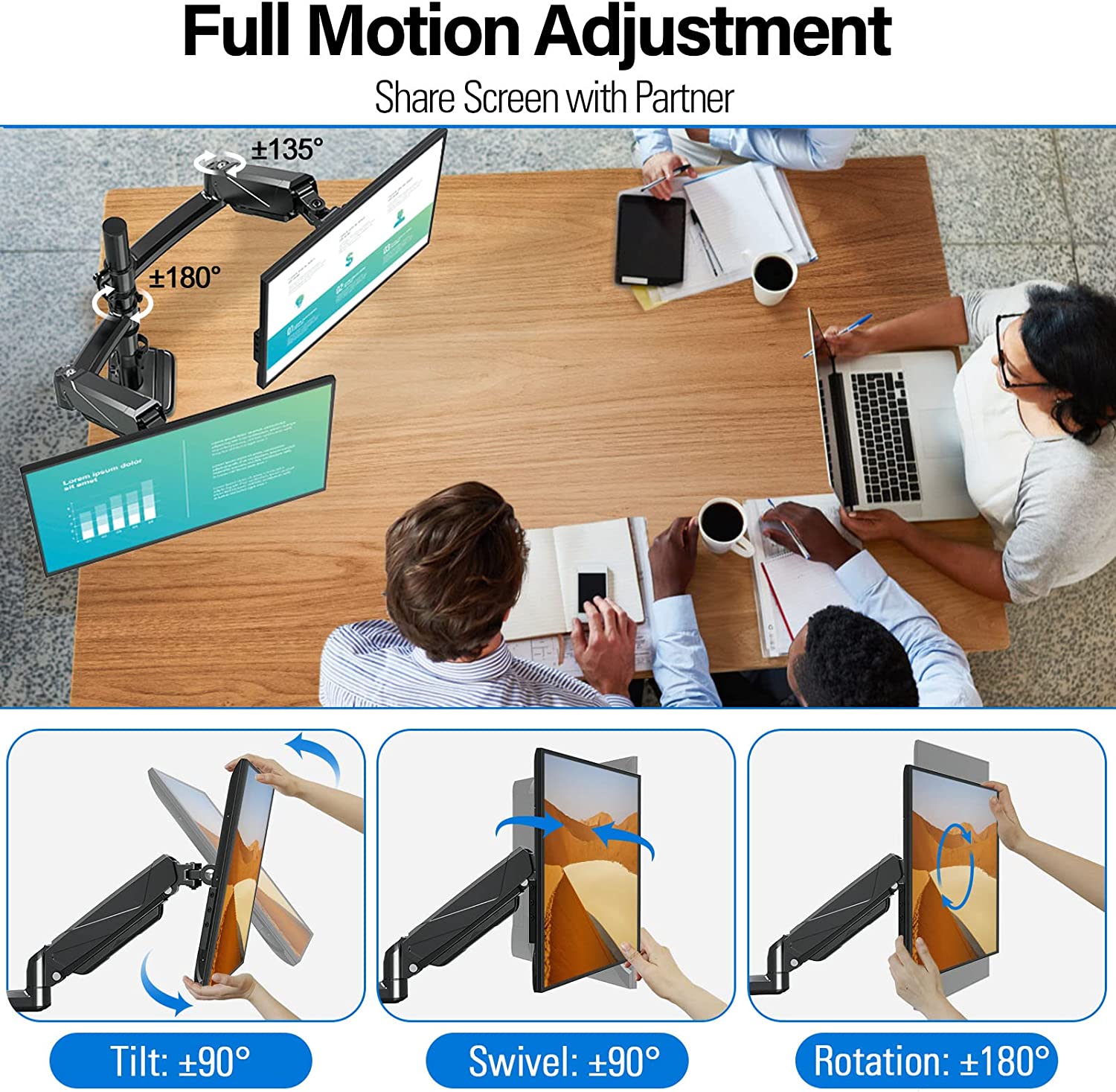 Dual Monitor Desk Mount for 17''-32'' Monitors MUA6004