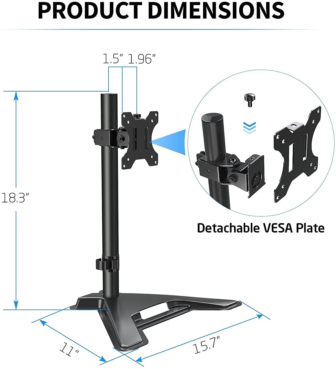 Single Monitor Desk Stand for Max 32'' Monitors MUA1001