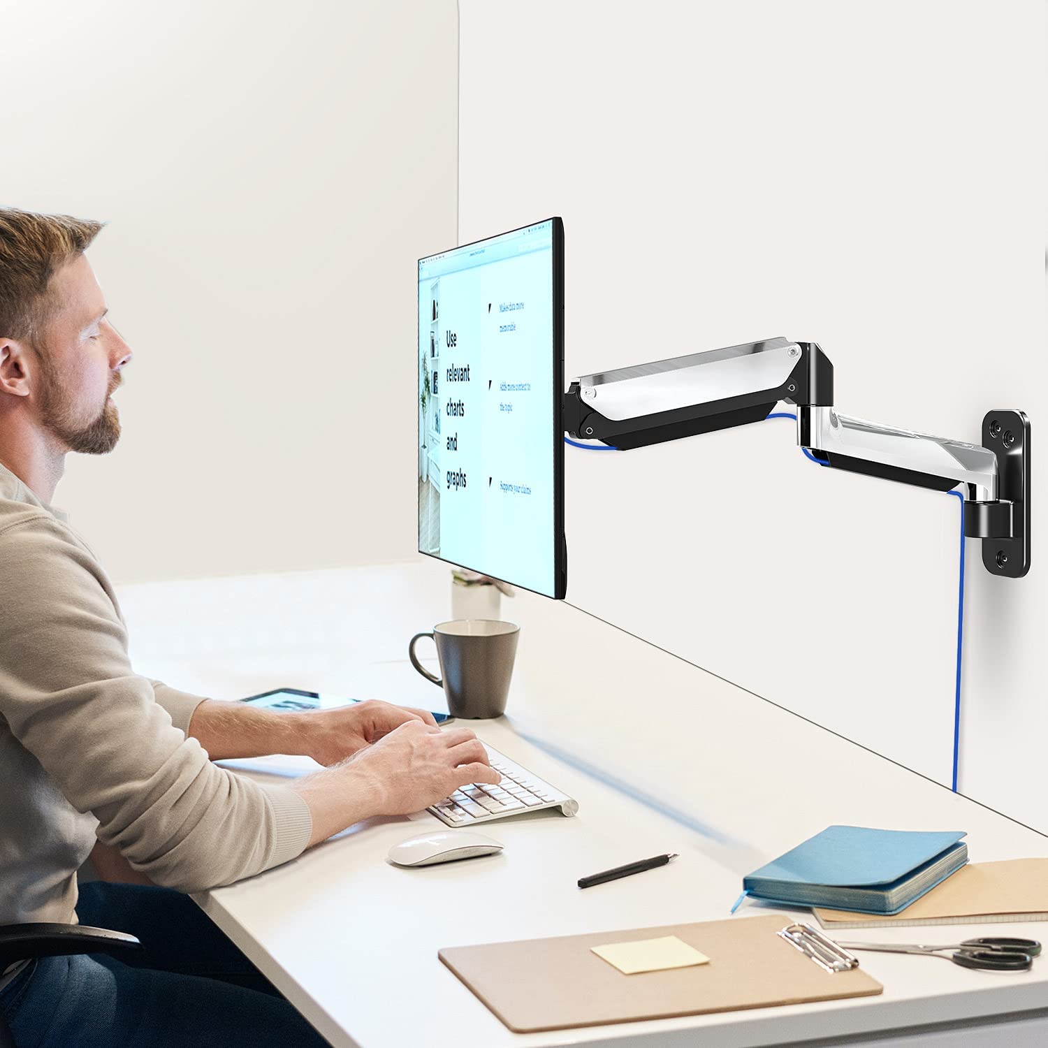 Single Monitor Wall Mount for Max 32'' Monitors MUA2001
