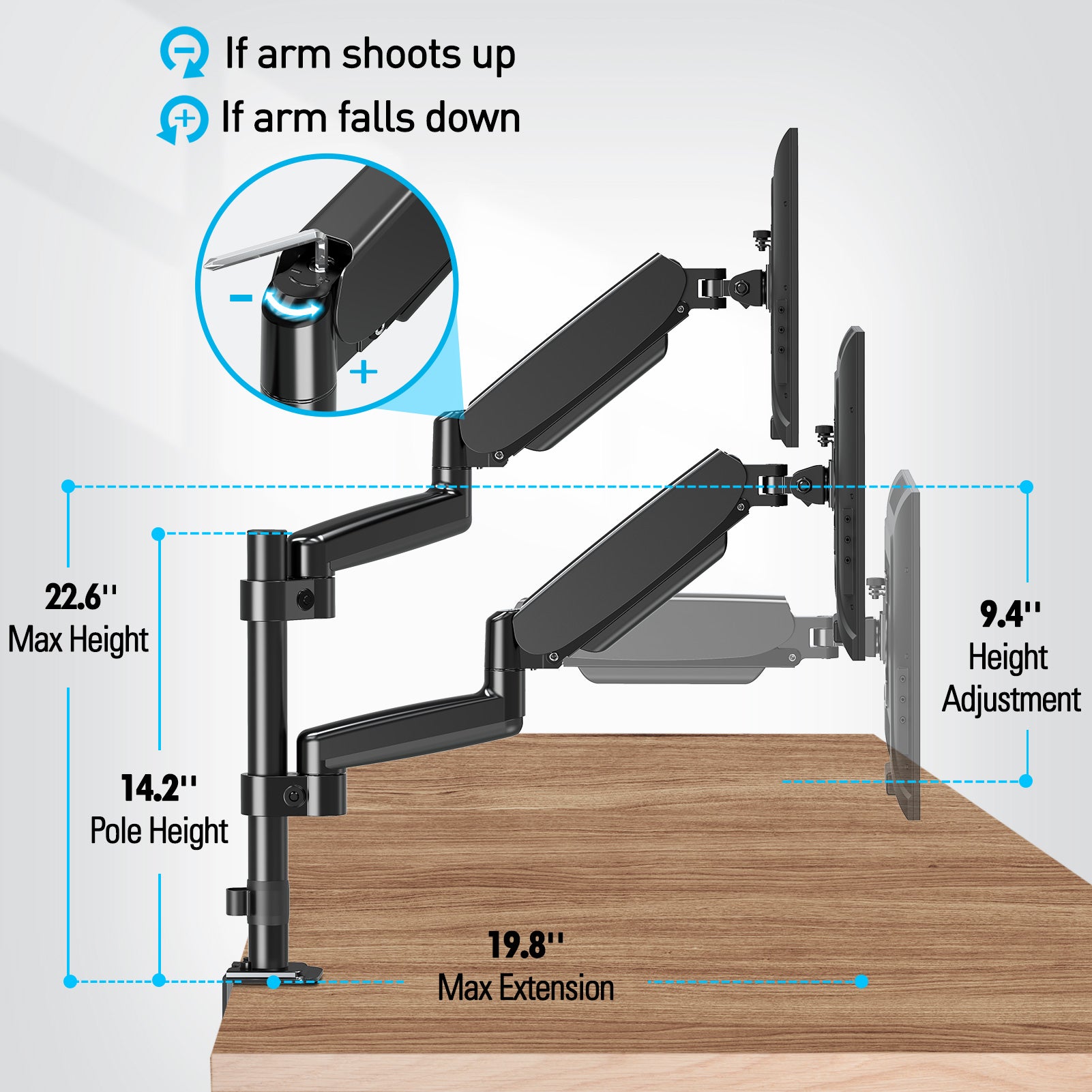 Dual Monitor Desk Mount for 17''-32'' Monitors MUA0026