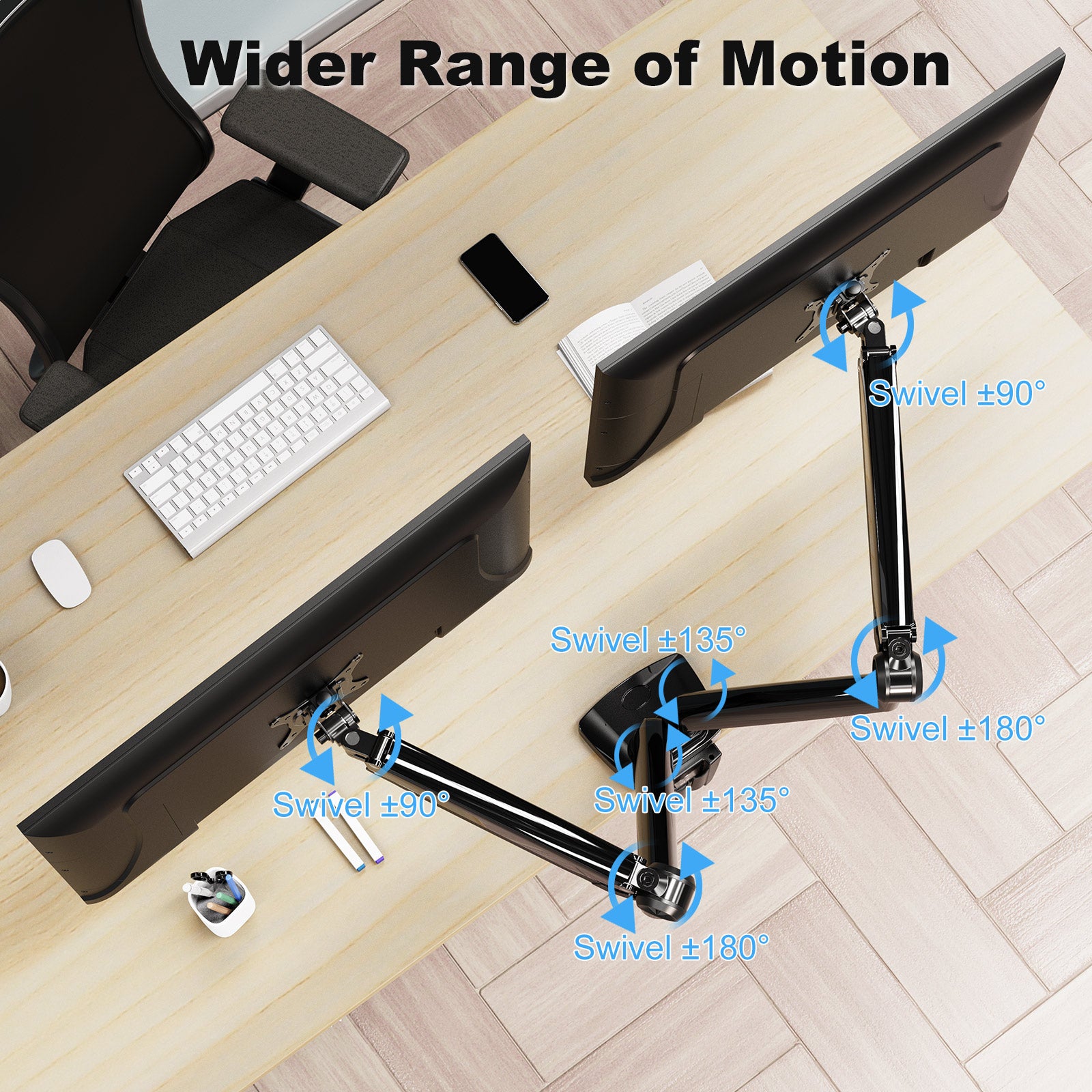 Ultrawide Dual Monitor Desk Mount for Max 35'' Monitors MUM-7002