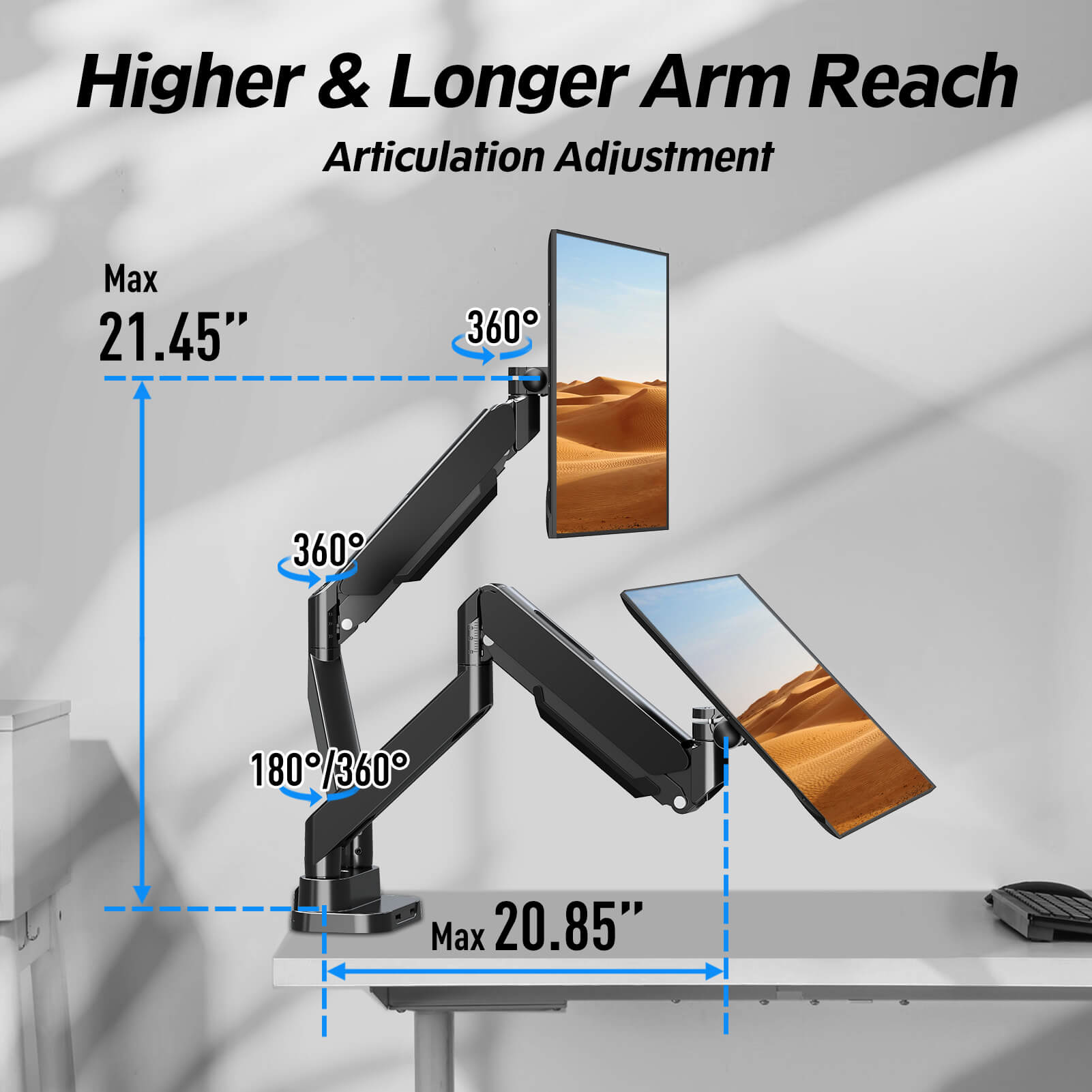 Dual Monitor Desk Mount for 13''-39'' Monitors MUA7006