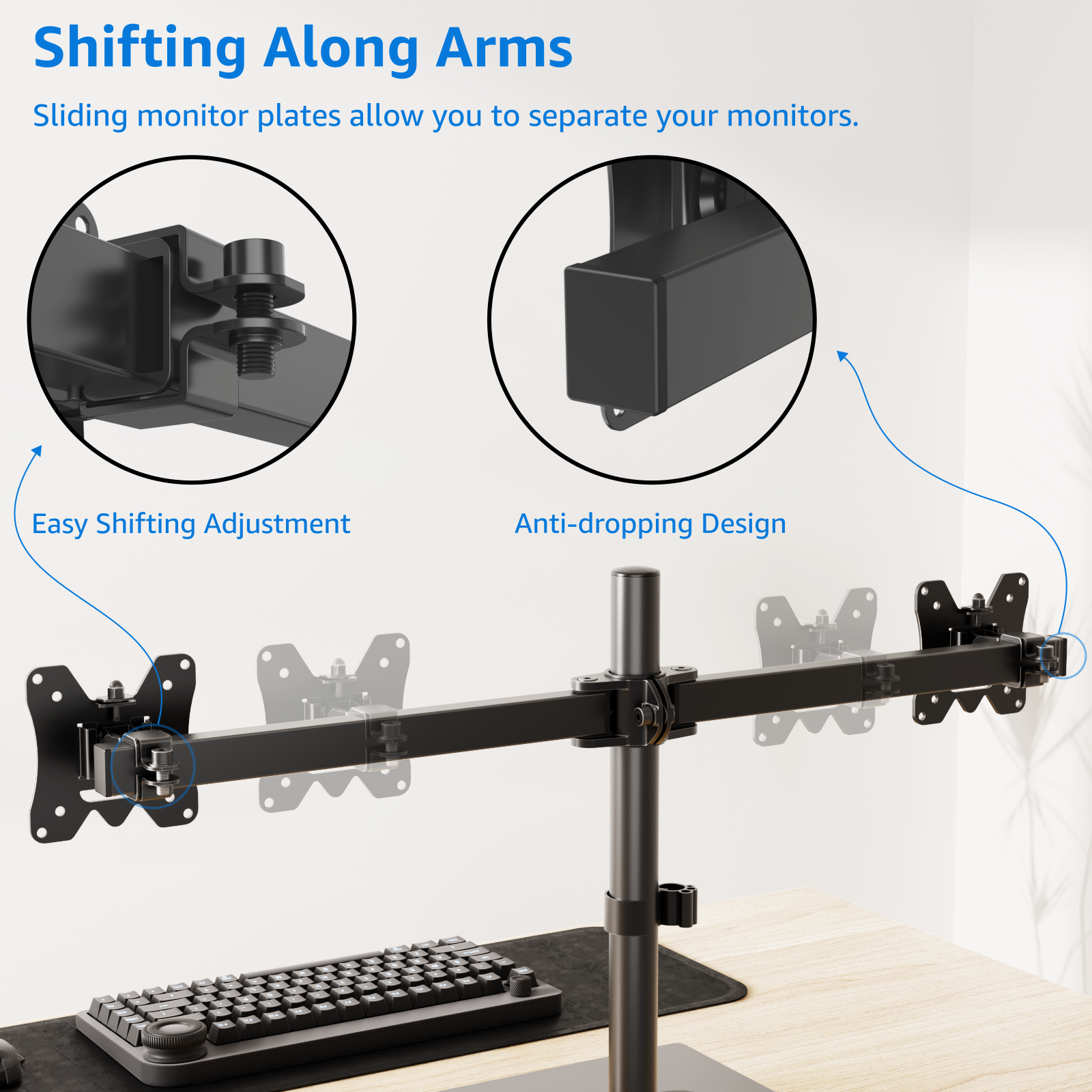 Dual Monitor Desk Stand for 13''-27’’ Monitors MUA1014