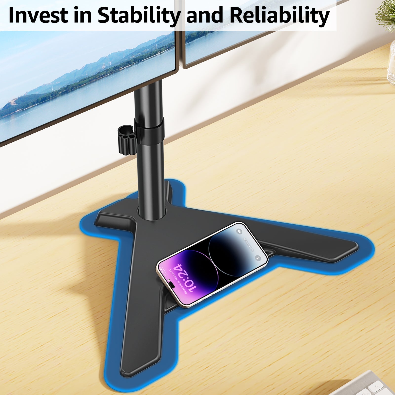 Dual Monitor Desk Stand for Max 27'' Monitors MUA1002