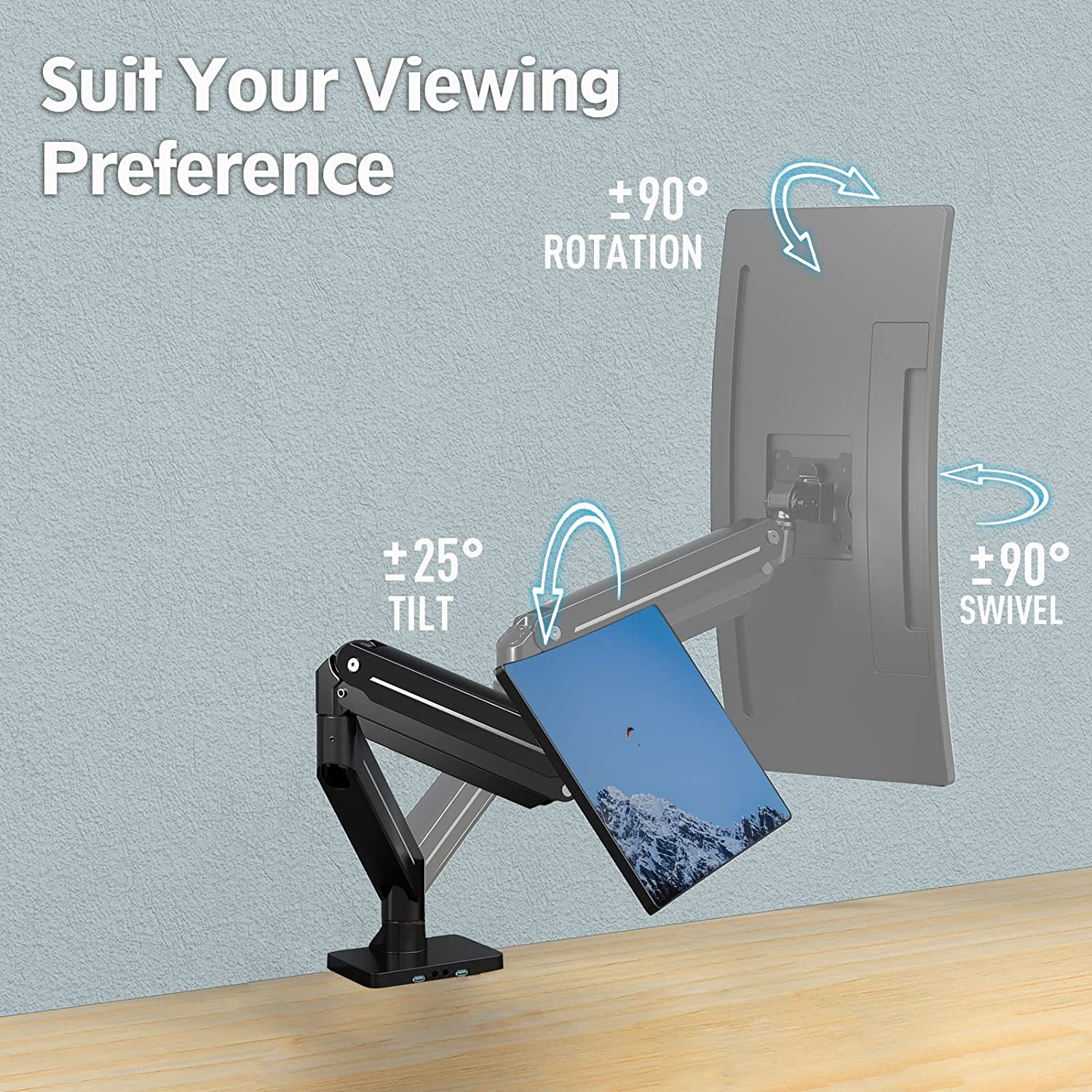 Single Monitor Desk Mount for 13'' to 42’’ Monitors MUA7003