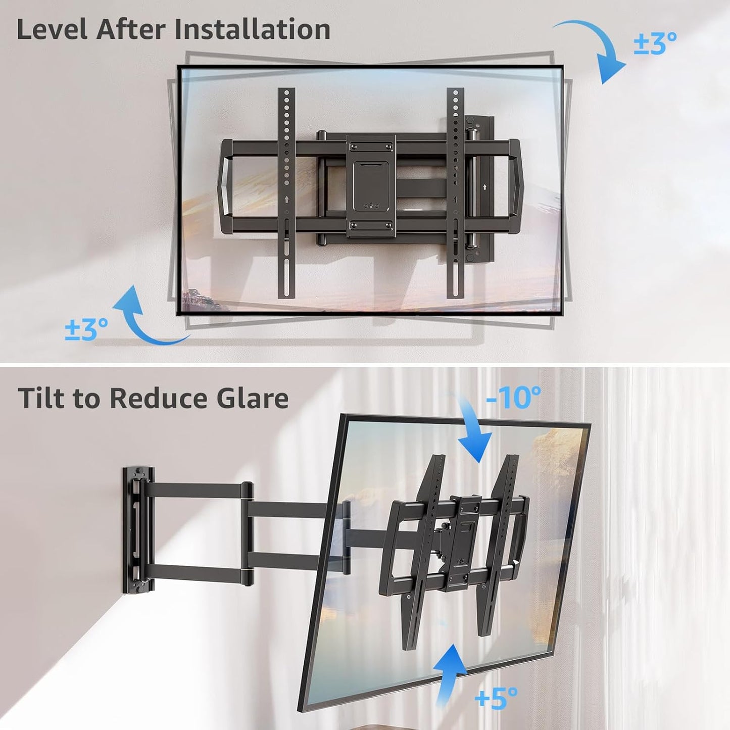 Full Motion Corner TV Wall Mount For 32"-75" TVs MUT0047-L