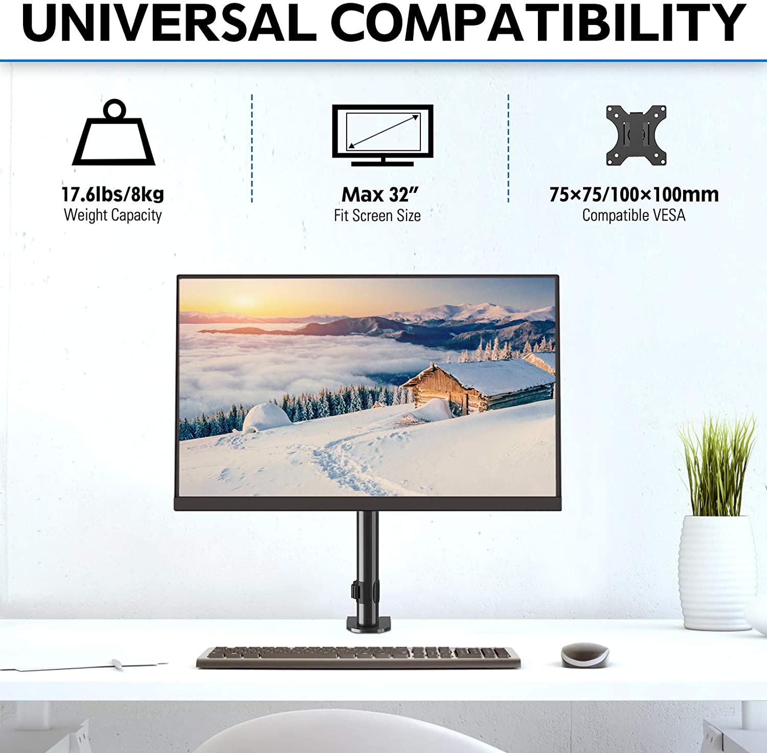 Single Monitor Desk Mount for 13''-32'' Monitors MUA4003