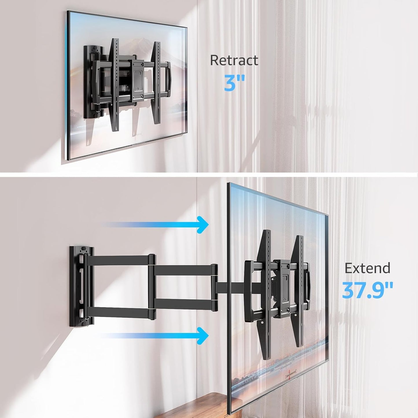 Full Motion Corner TV Wall Mount For 32"-75" TVs MUT0047-L