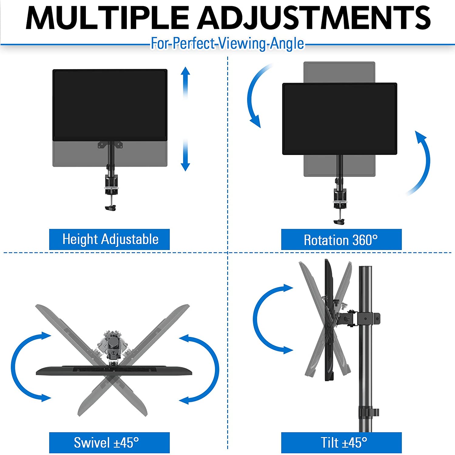 Single Monitor Desk Mount for 13''-32'' Monitors MUA4003