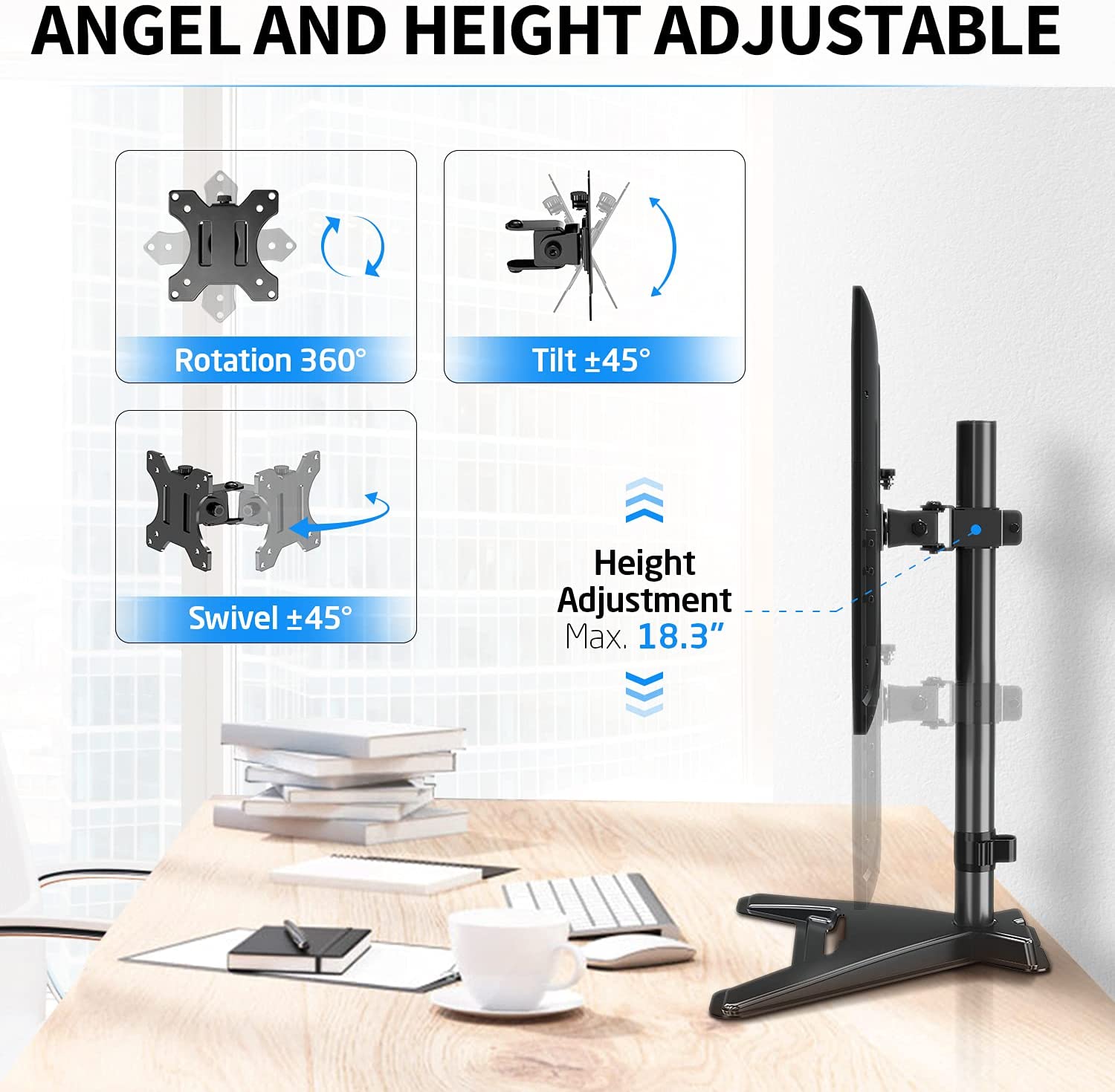 Single Monitor Desk Stand for Max 32'' Monitors MUA1001