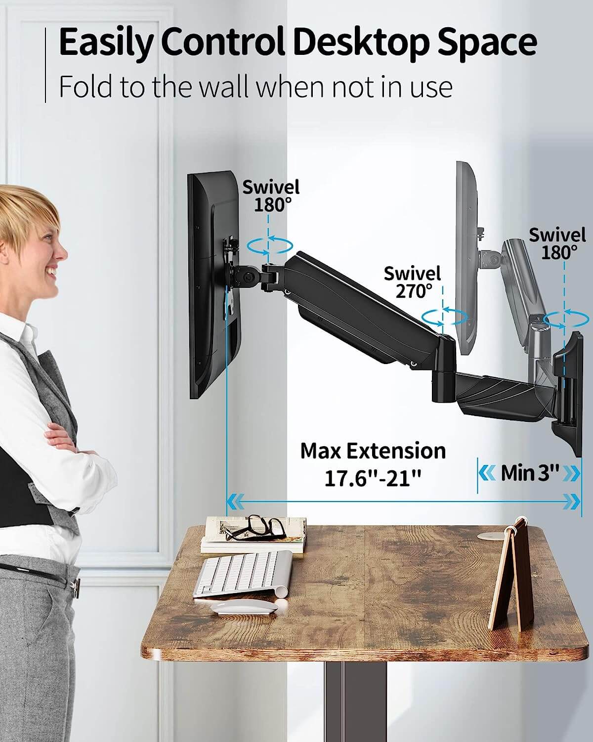 Single Monitor Wall Mount For 17"-32" Monitors MUA2007