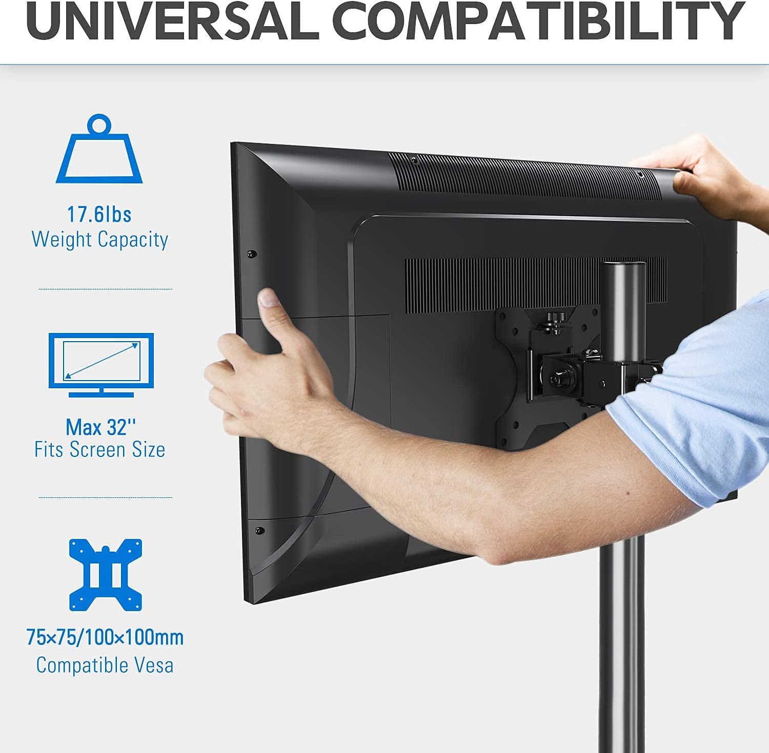 Single Monitor Desk Stand for Max 32'' Monitors MUA1001