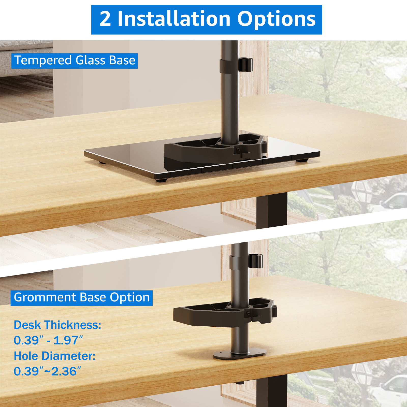 Dual Monitor Desk Stand for 13''-27’’ Monitors MUA1014