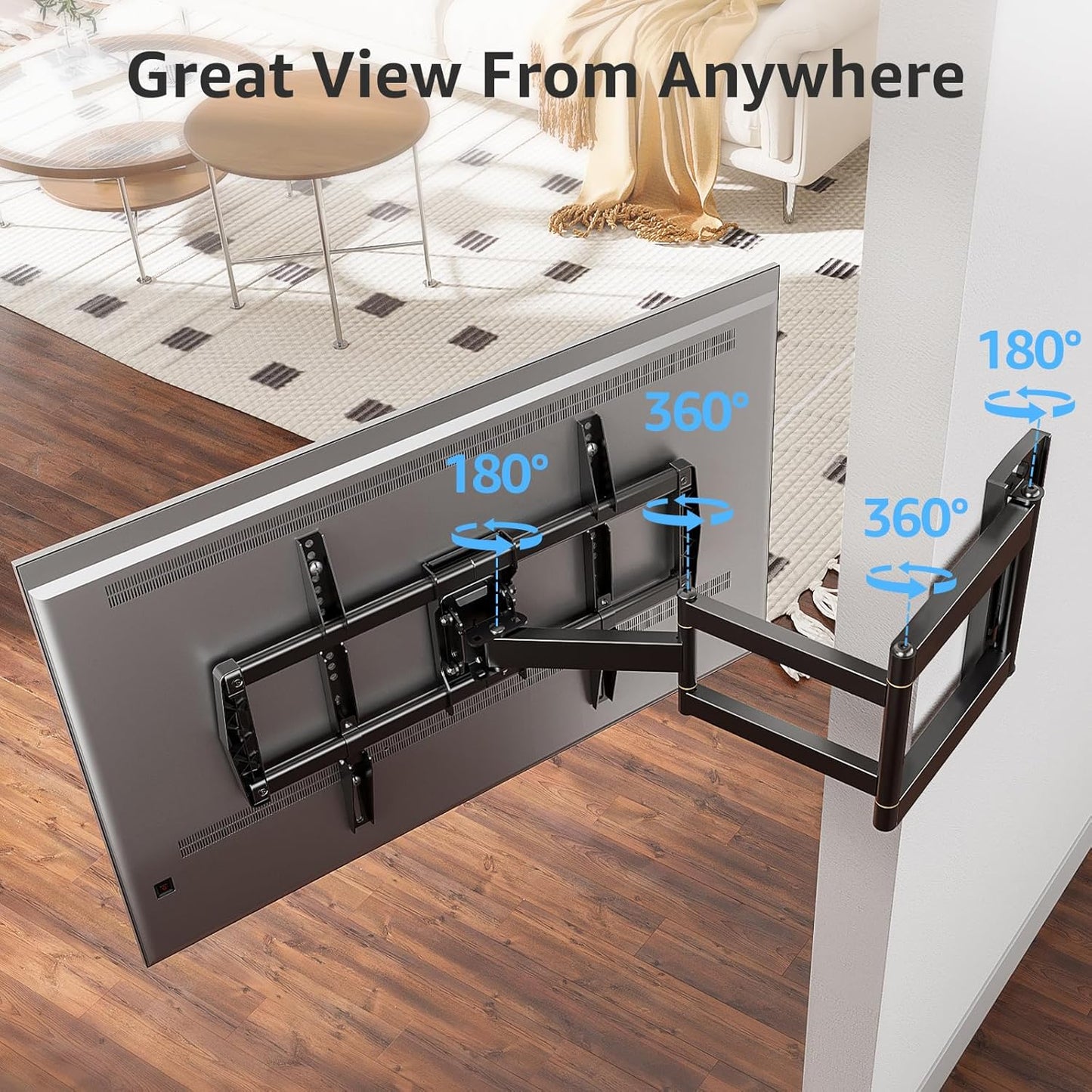 Full Motion Corner TV Wall Mount For 32"-75" TVs MUT0047-L