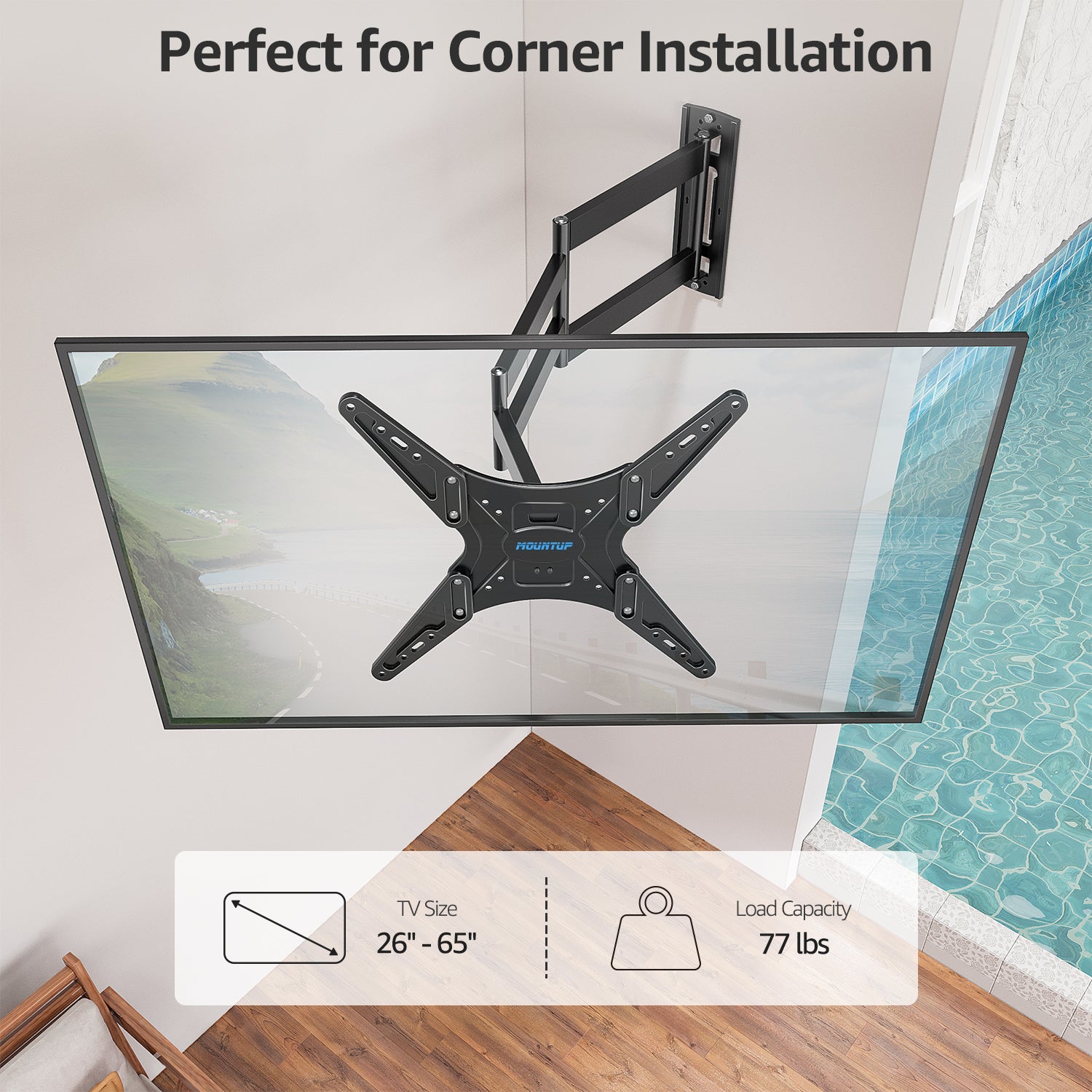 Outdoor Long Arm TV Wall Mount for 26''-65'' TVs MUT0047-OD