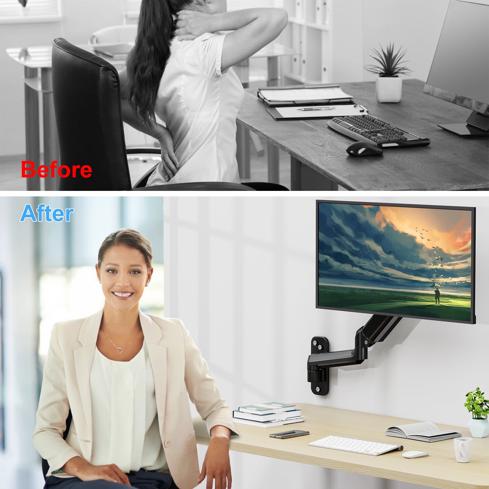 Single Monitor Wall Mount for 17"-32'' Monitors MUA2011B