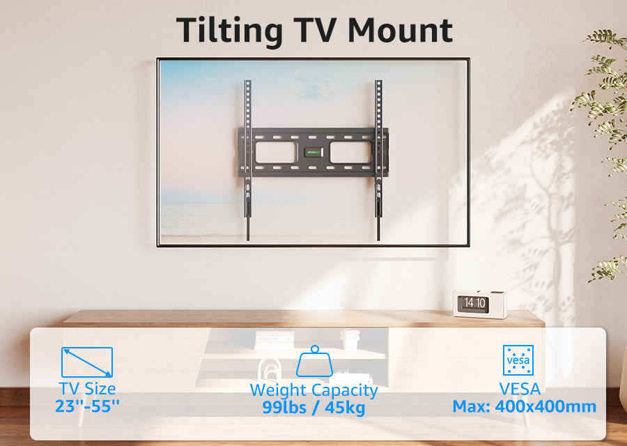 TV Mount Wall Bracket TV Rack Hold up to 45kg/99lbs 23-55inch Tilting MUT0073A-MT